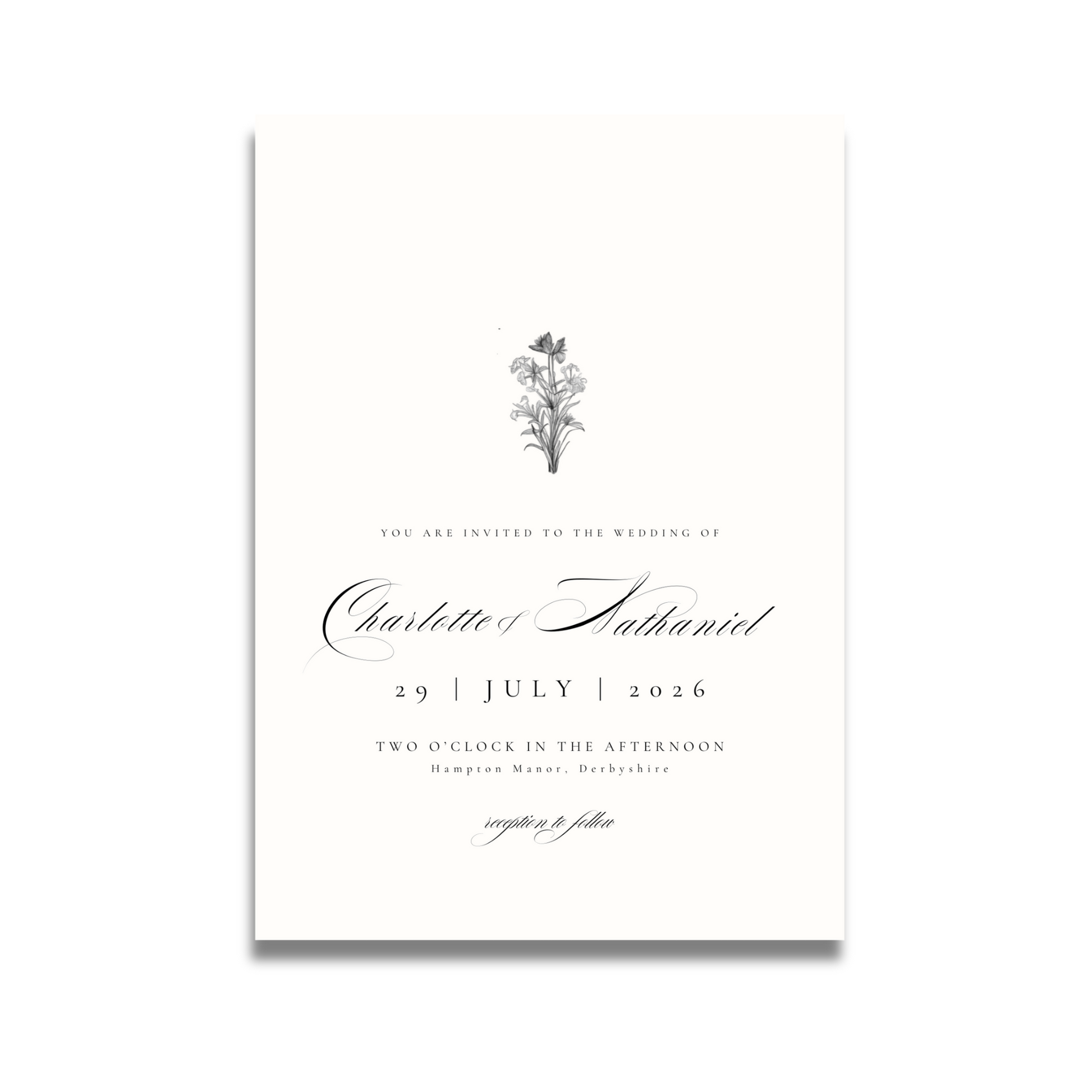 Simple Wildflower Stems Florals Invite & RSVP