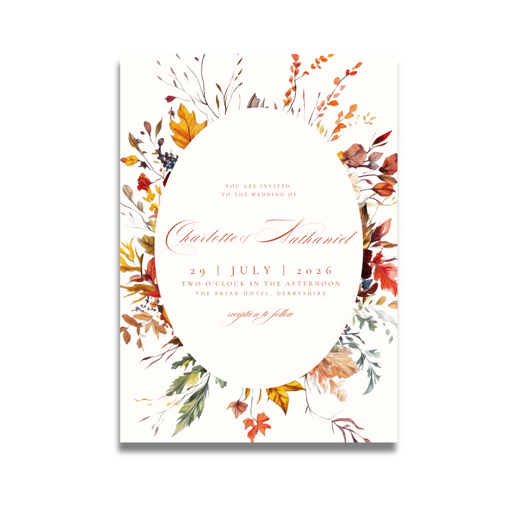 Simple Autumn Florals Invite & RSVP