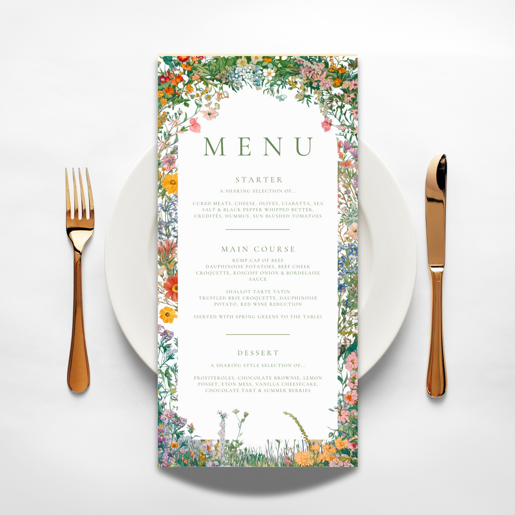 Busy & Bright Florals Menu