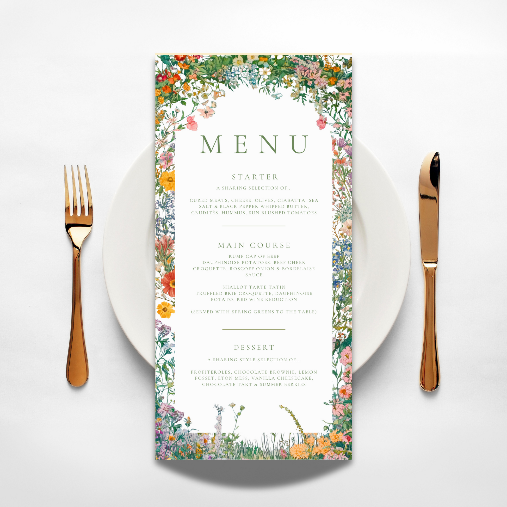 Busy & Bright Florals Menu