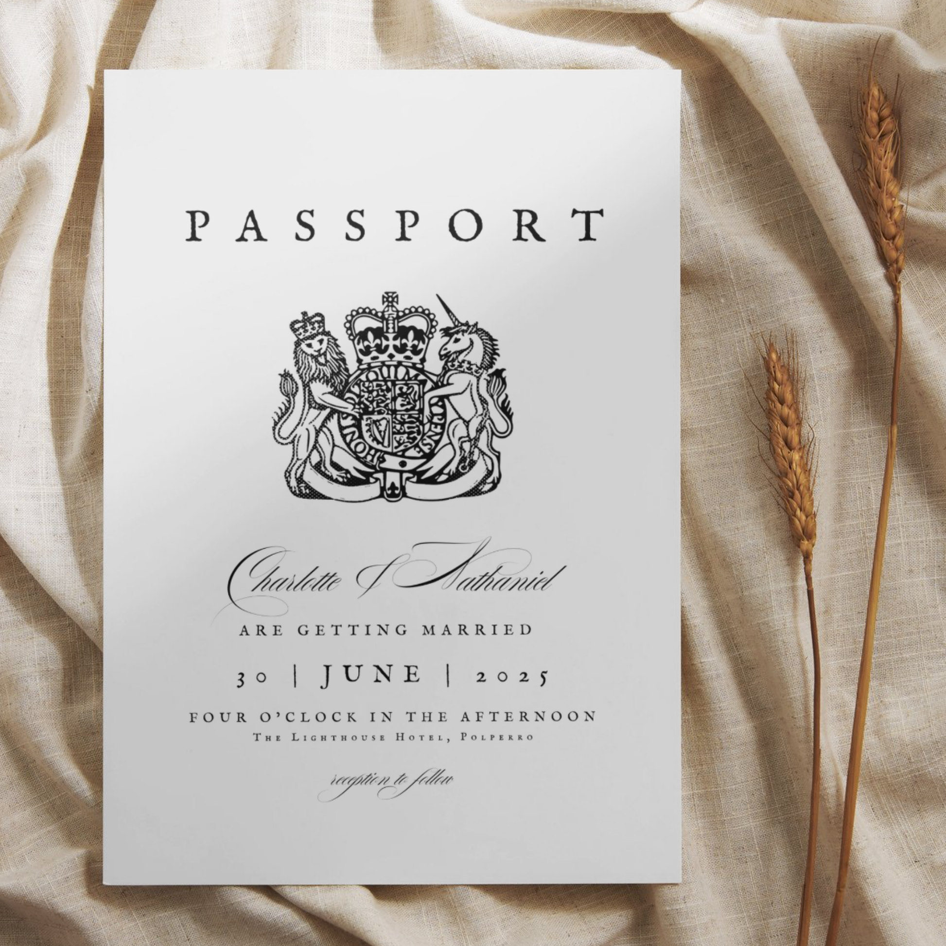 Passport Style Invite & RSVP