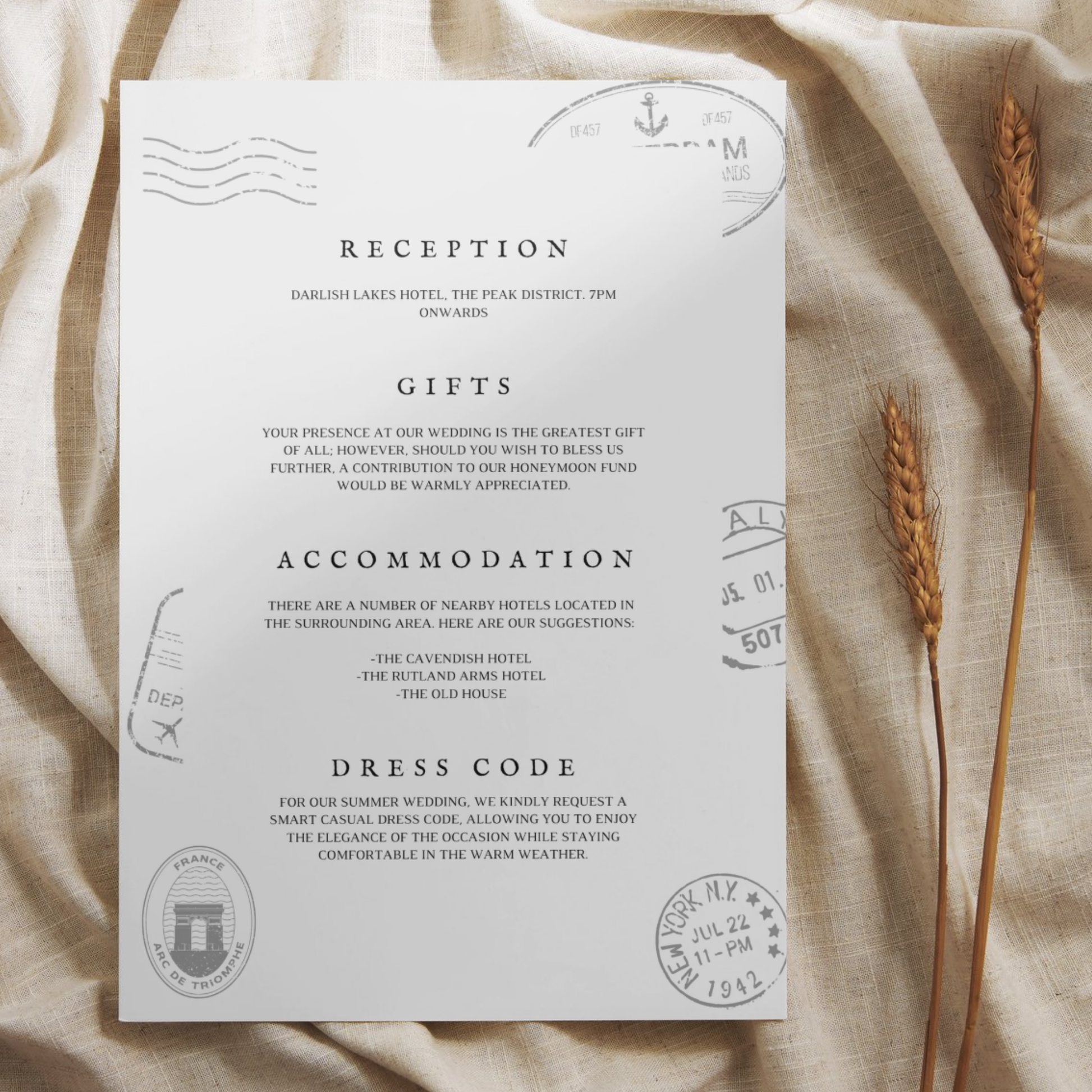Passport Style Invite & RSVP
