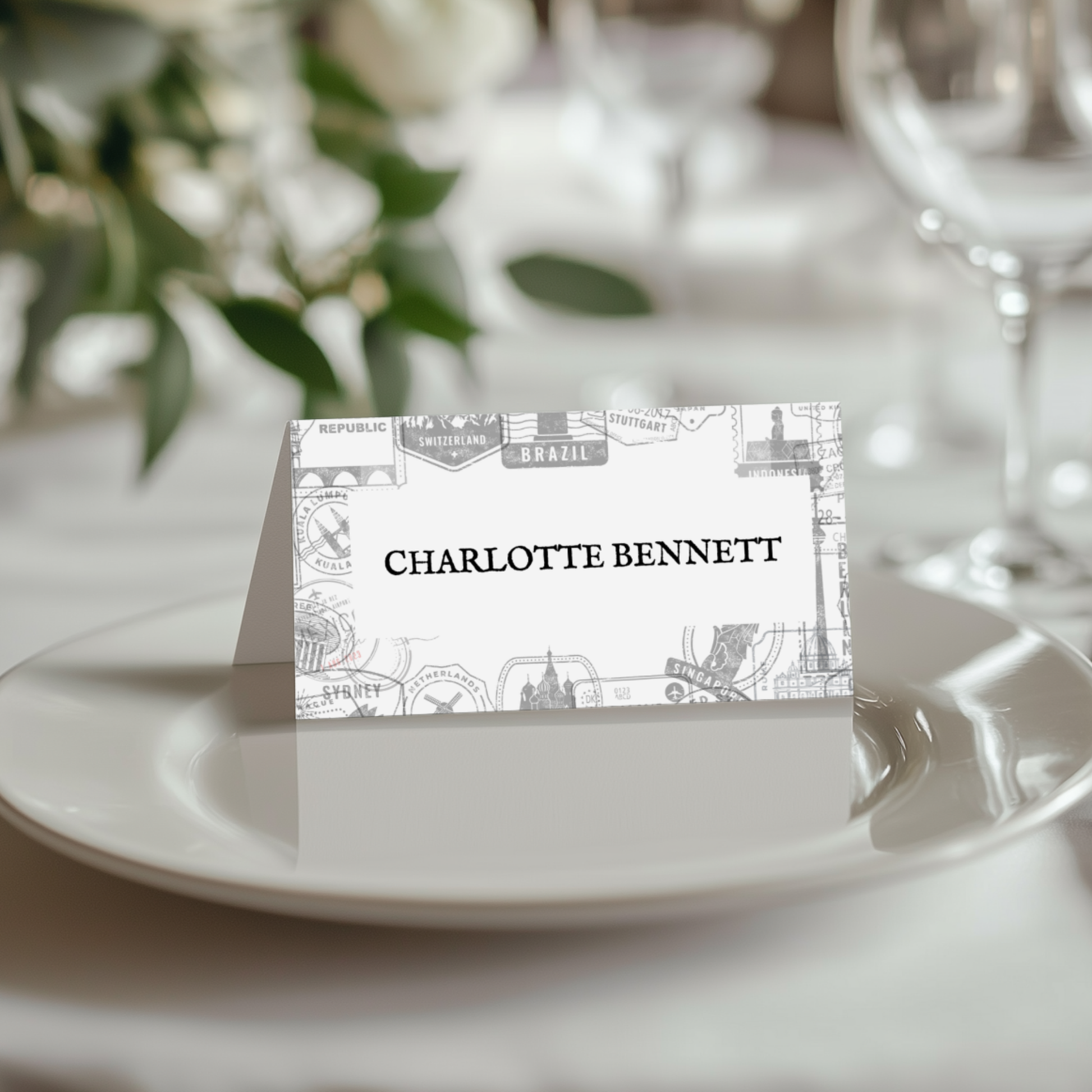 Passport Style Name Place Cards