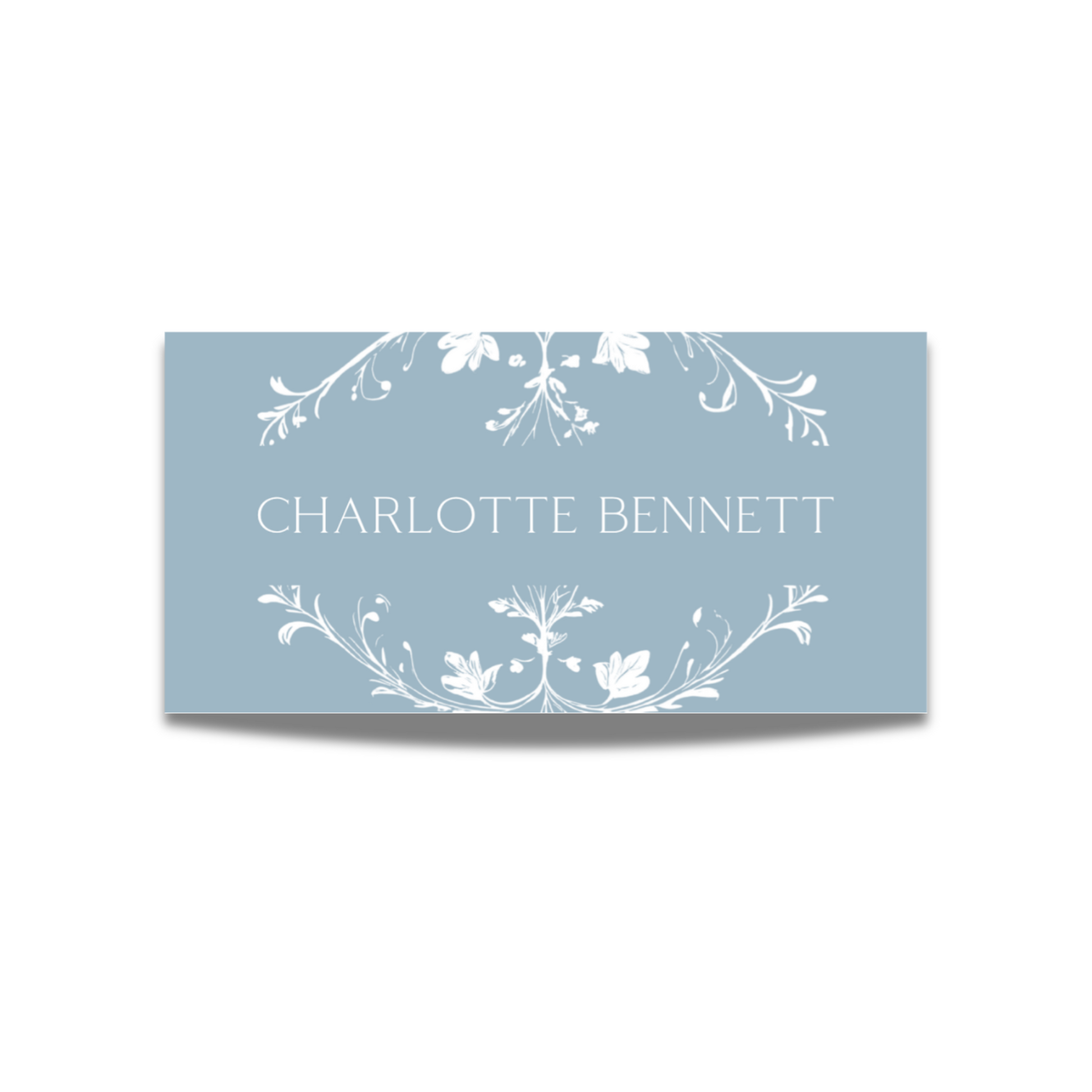 Illustrated Floral Arch Name Place Cards (Dusty Blue)