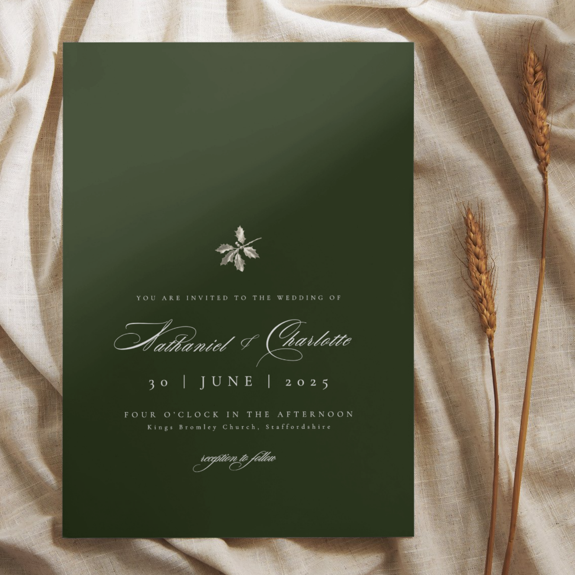 Green Holly Invite & RSVP