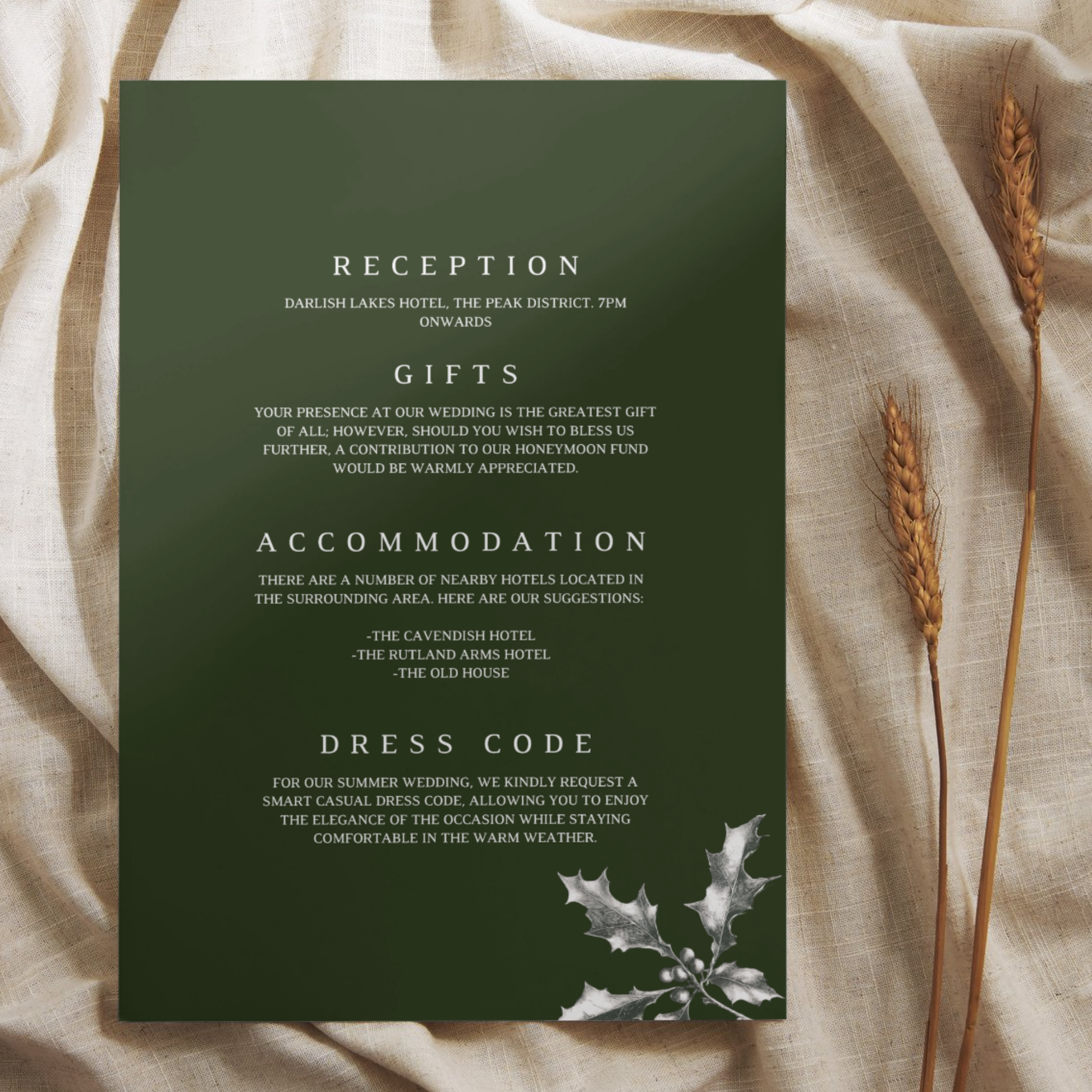 Green Holly Invite & RSVP