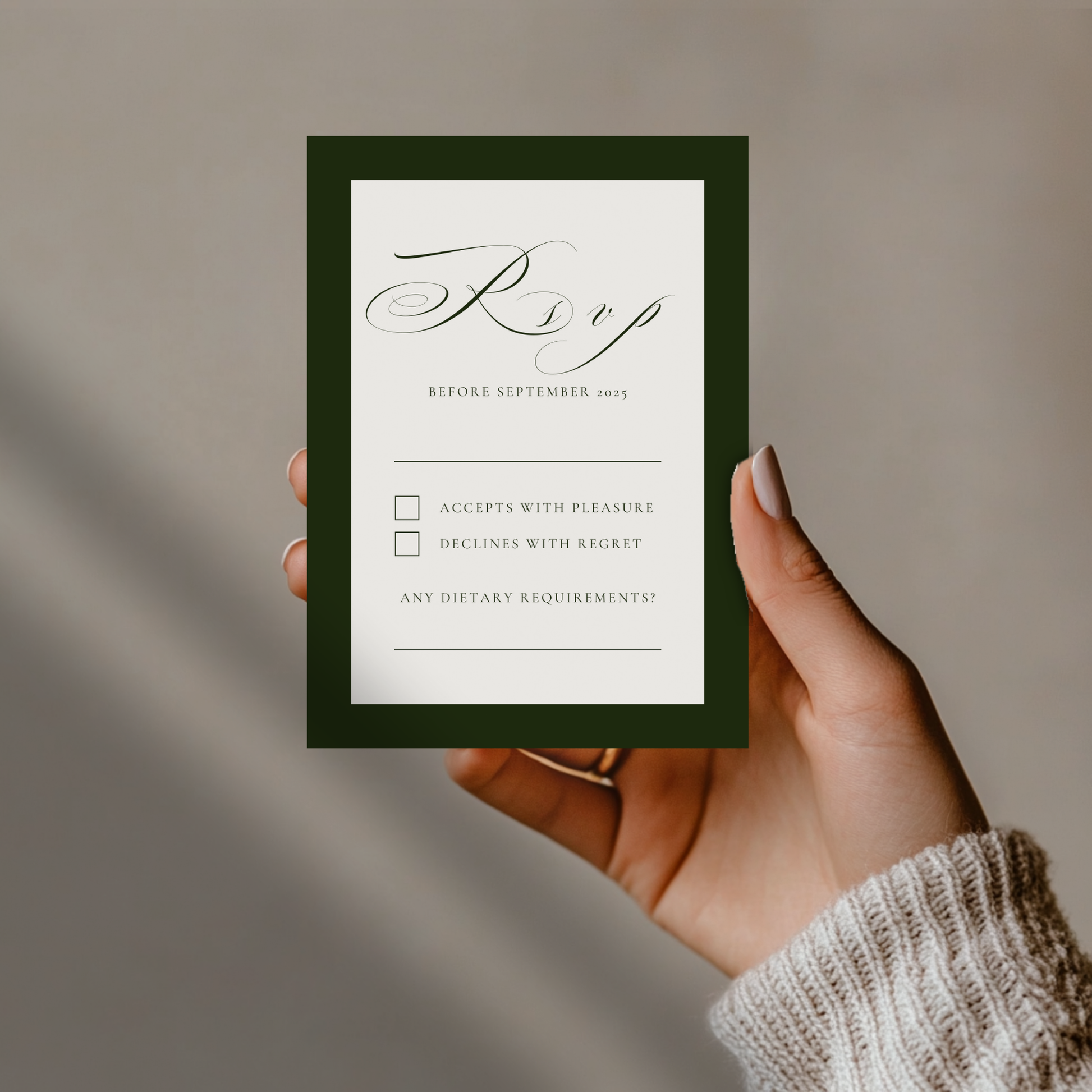 Green Holly Invite & RSVP