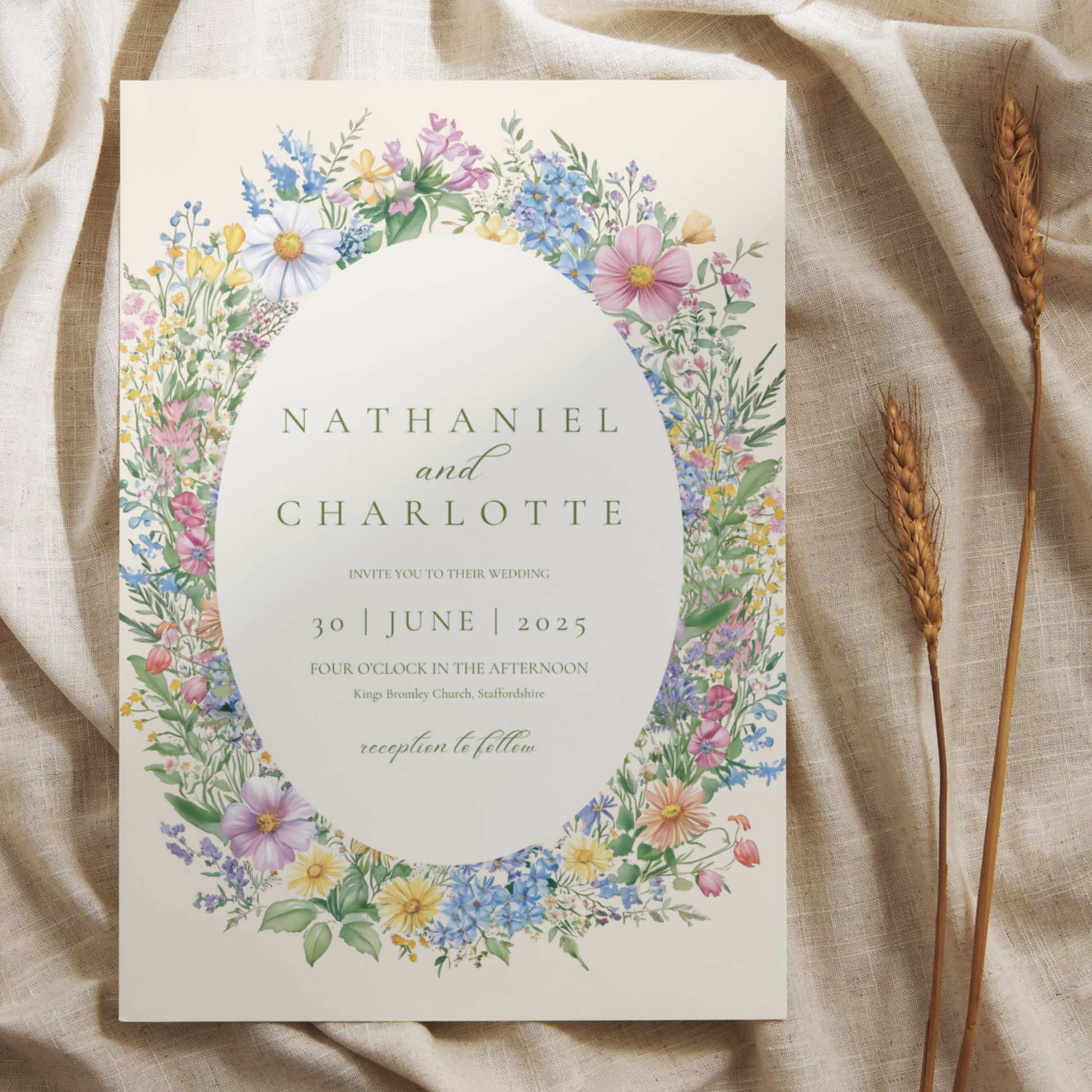Pastel Florals Wreath Invite & RSVP