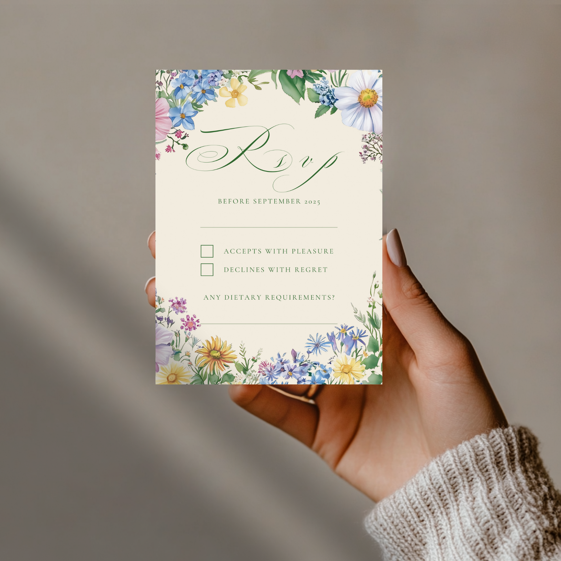 Pastel Florals Wreath Invite & RSVP