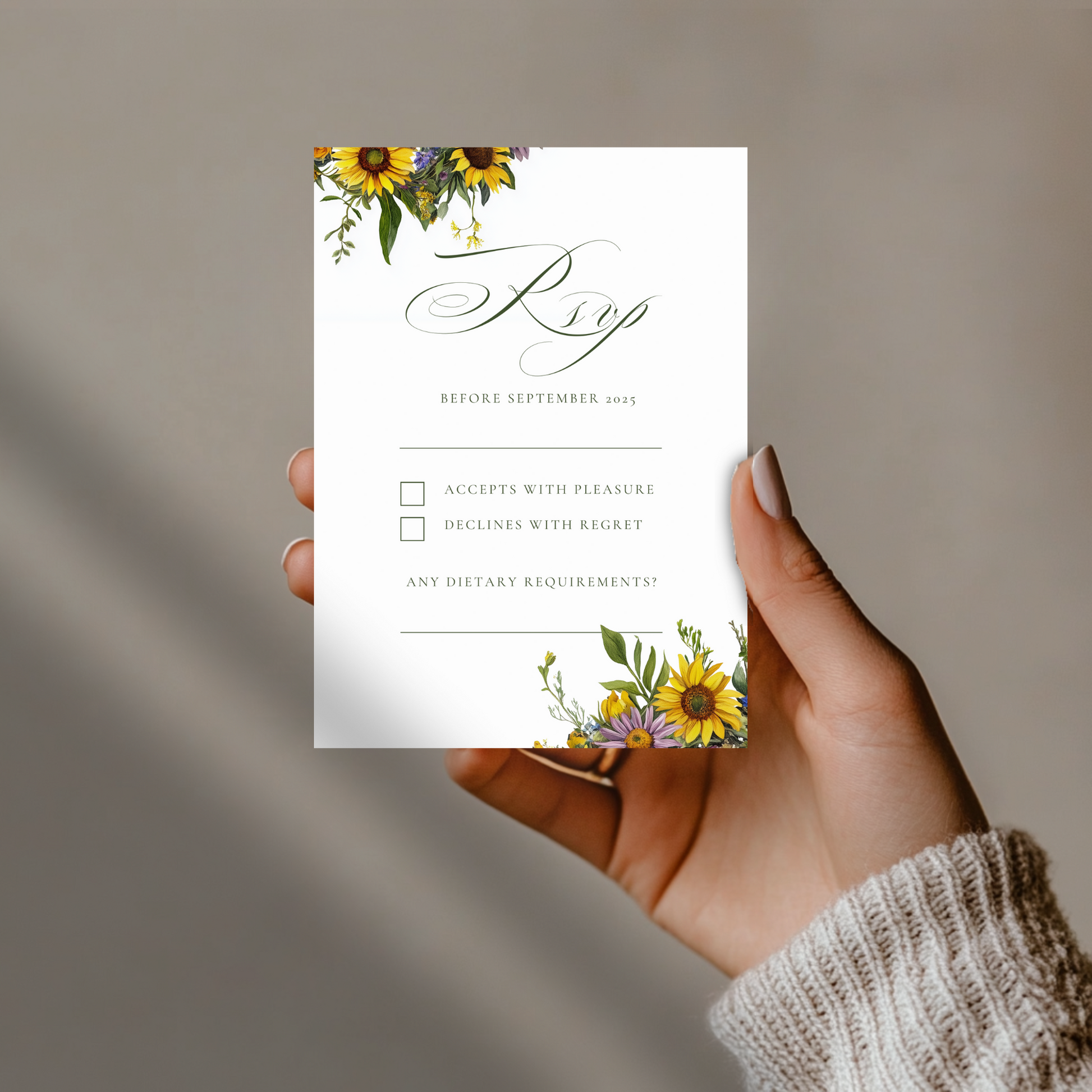 Sunflower & Wildflower Invite & RSVP