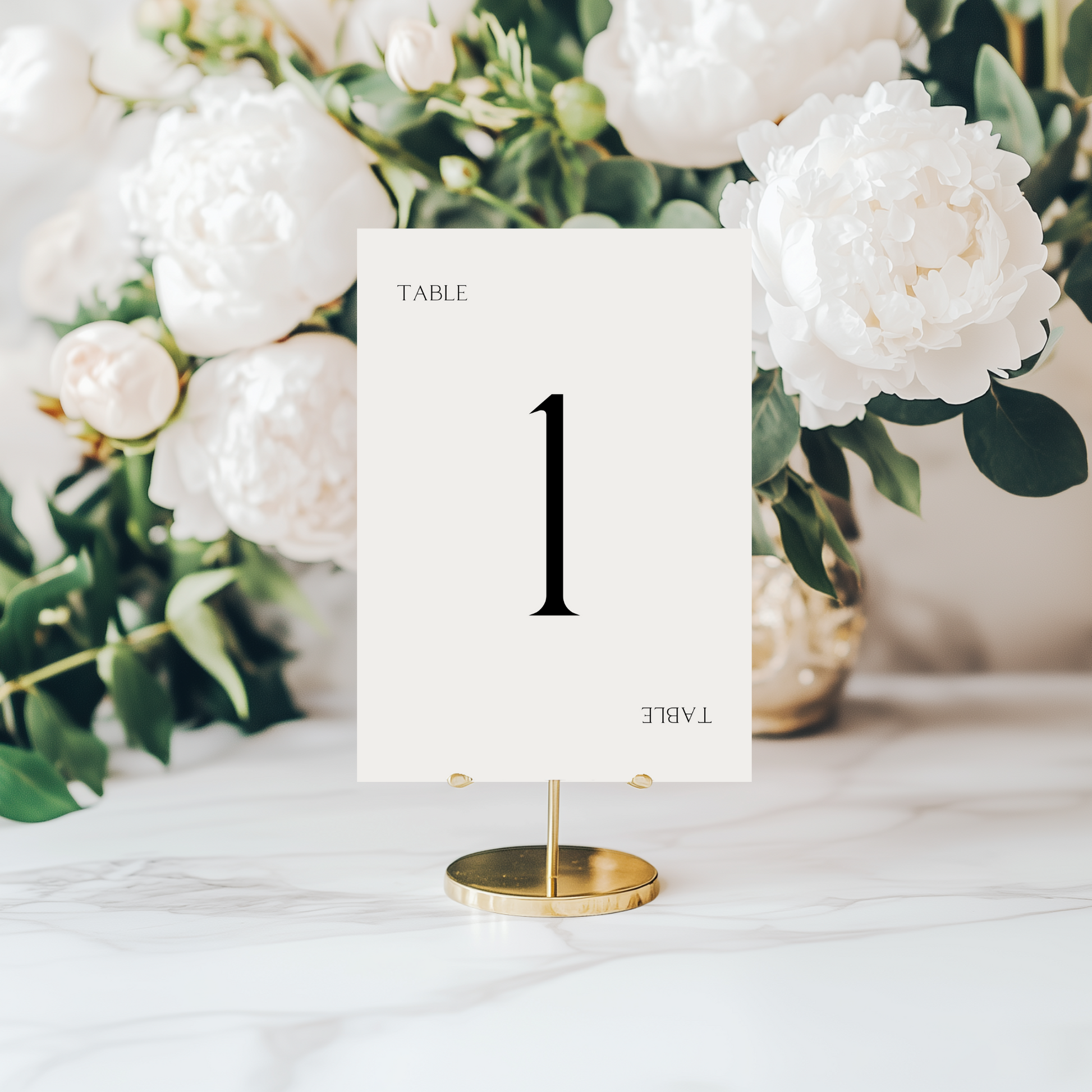Monochrome Table Numbers (Off-White)