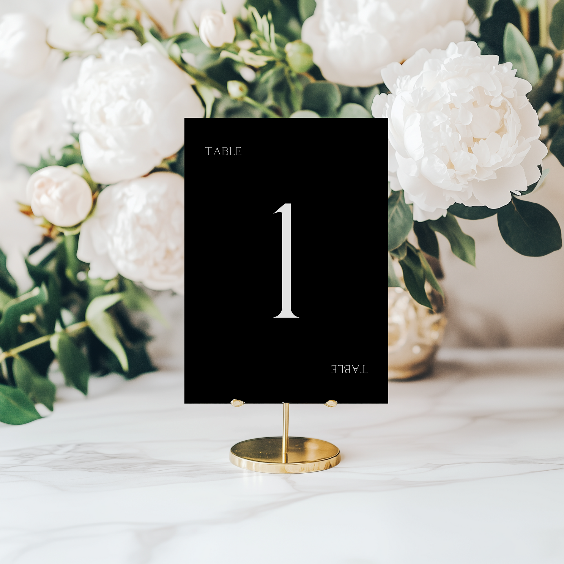 Monochrome Black Table Numbers (Black)