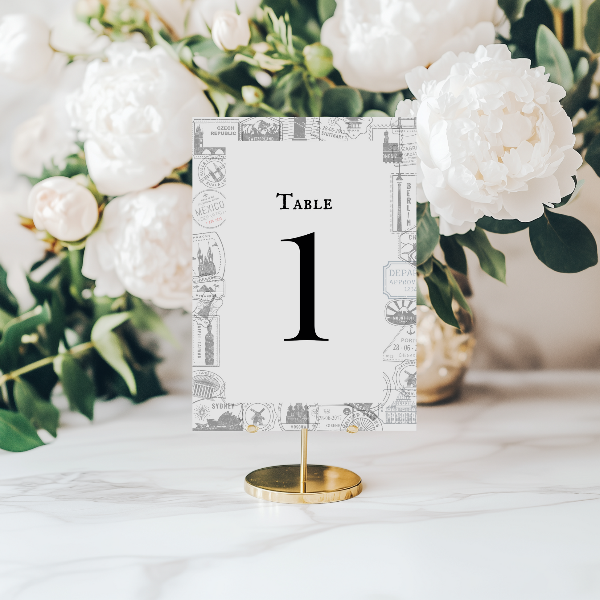 Passport Style Table Numbers