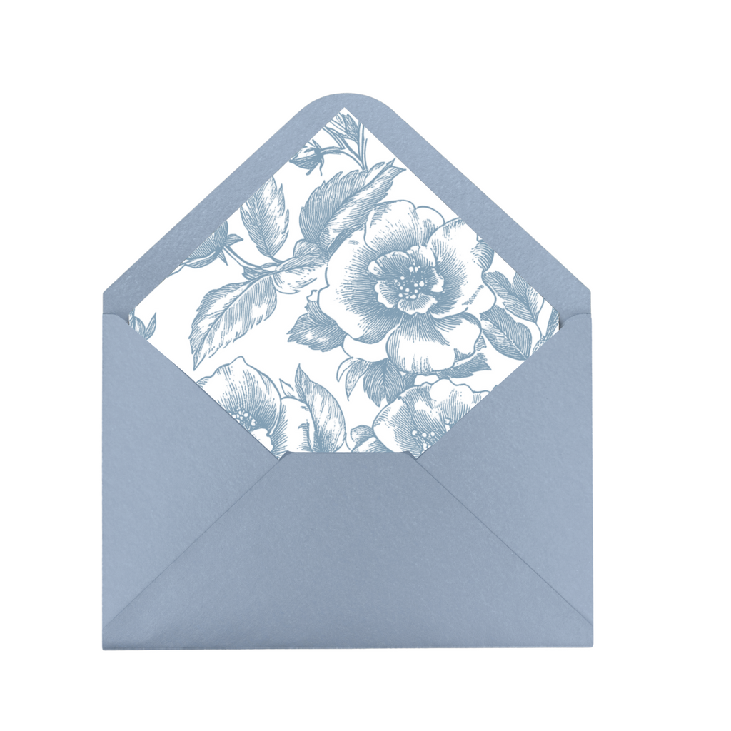Rose Etching (Dusty Blue) Envelope Liner
