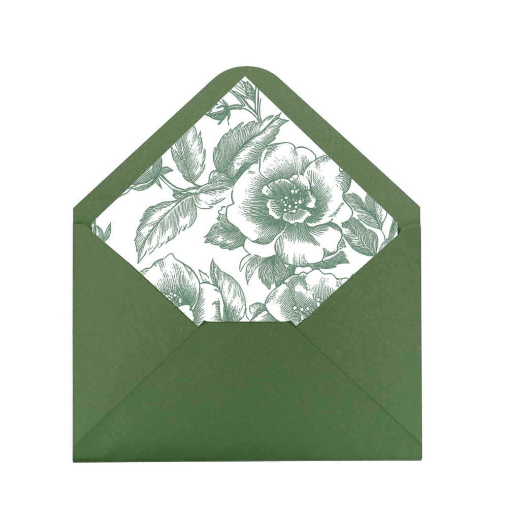 Rose Etching (Sage Green) Envelope Liner