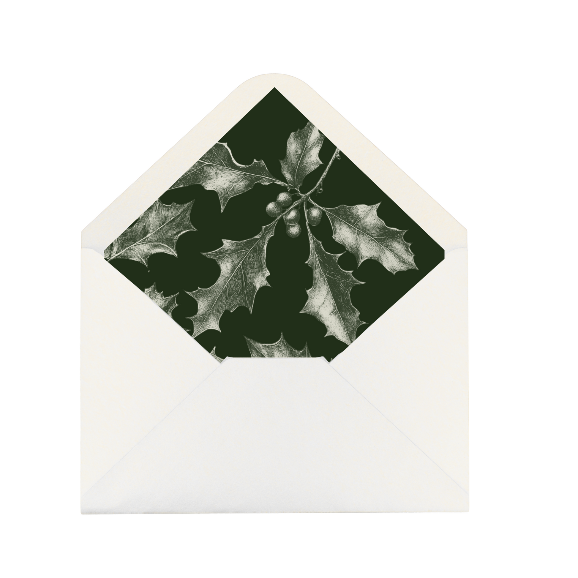 Green & Cream Holly Wreath Envelope Liner