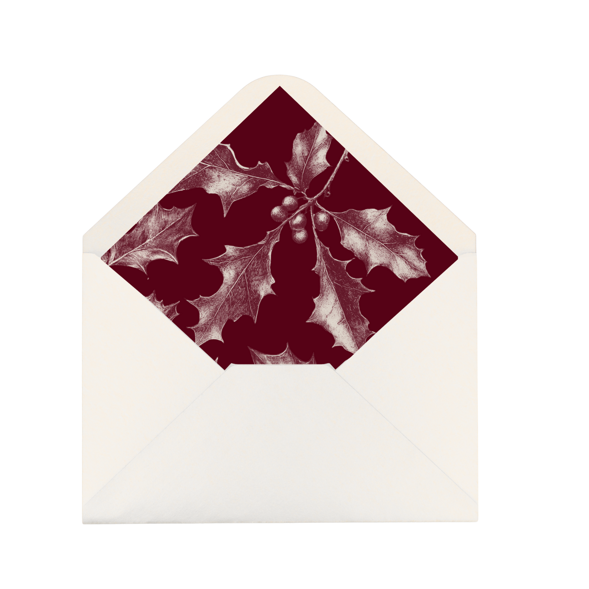 Red & Cream Holly Wreath Envelope Liner