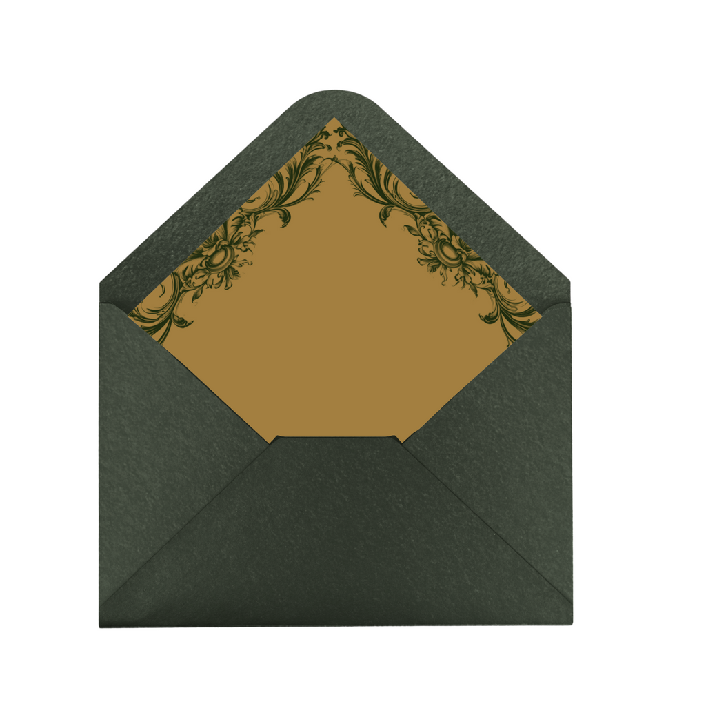 Green & Gold Rococo Frame Envelope Liner