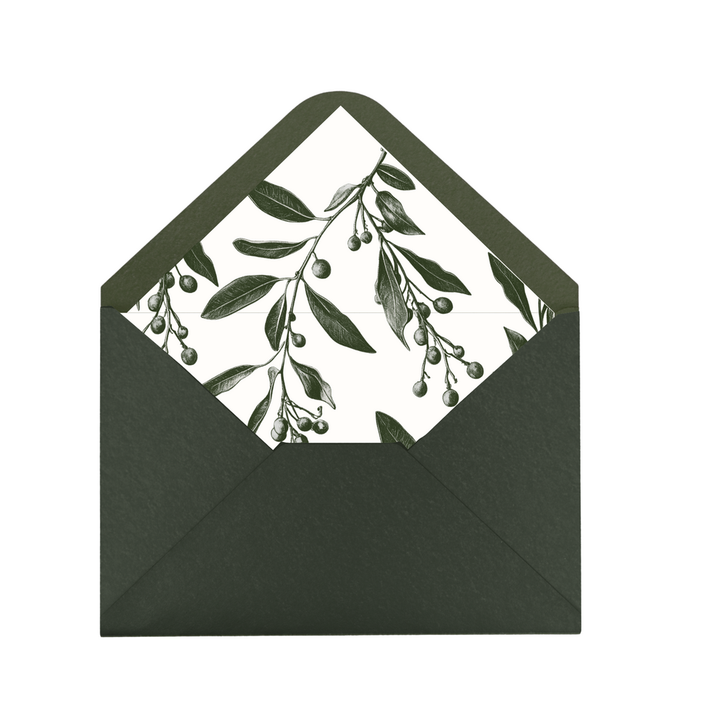 Green Mistletoe Envelope Liner
