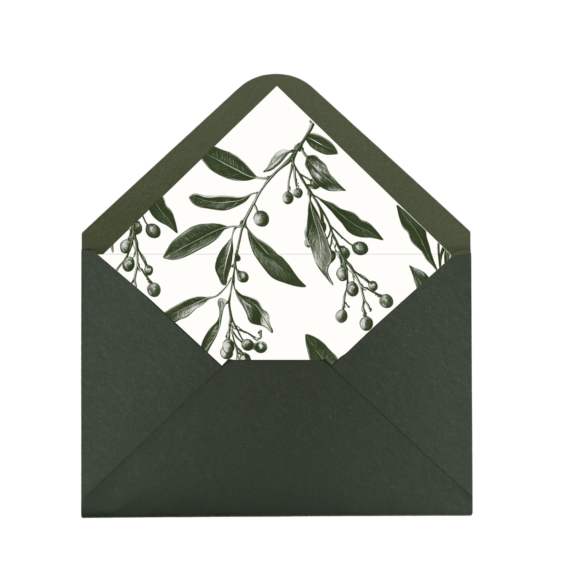 Green Mistletoe Envelope Liner