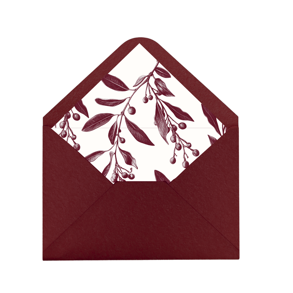 Burgundy Mistletoe Envelope Liner