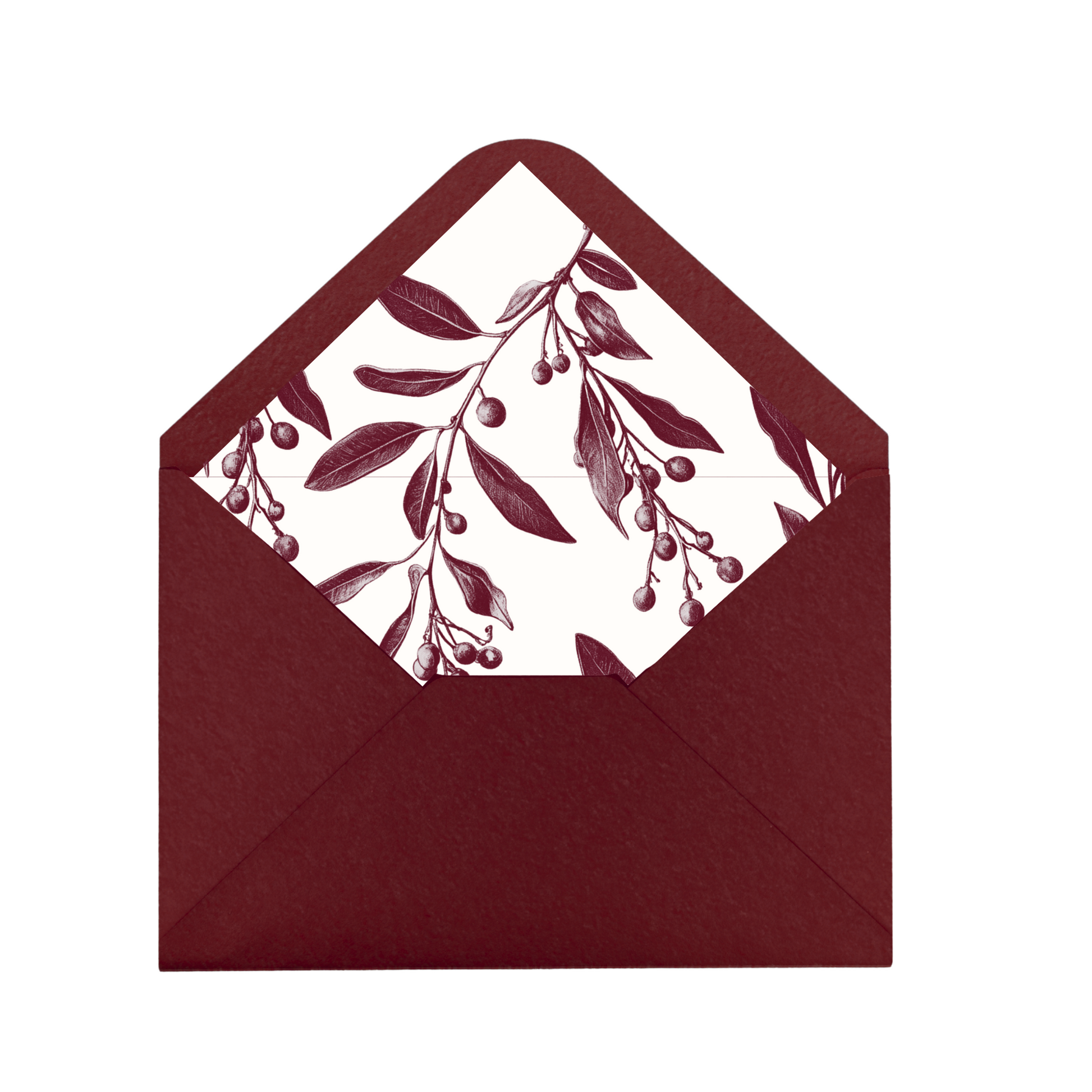 Burgundy Mistletoe Envelope Liner