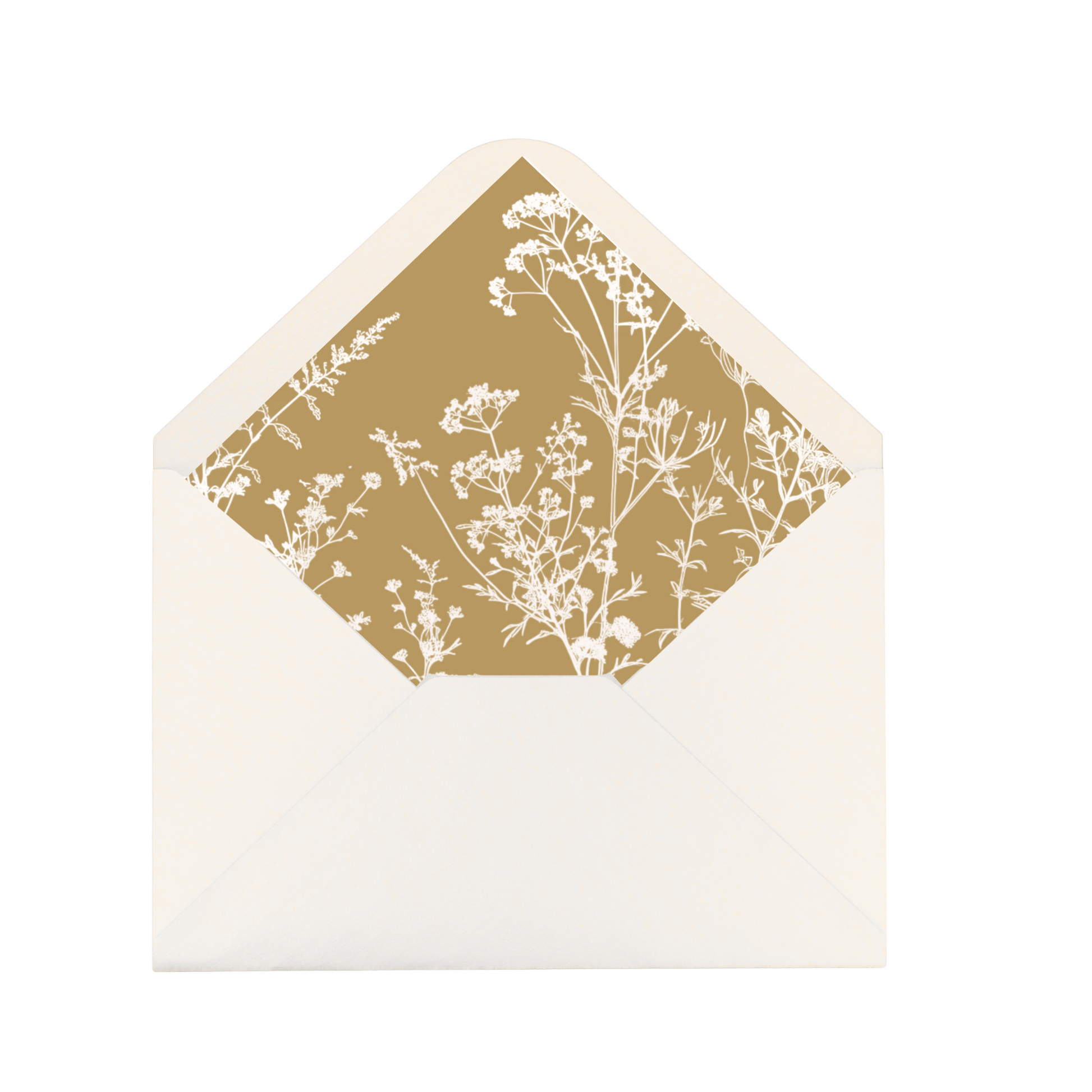 Cream & Gold Dried Flowers Envelope Liner