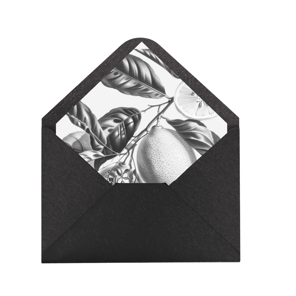 Monochrome Lemons Envelope Liner