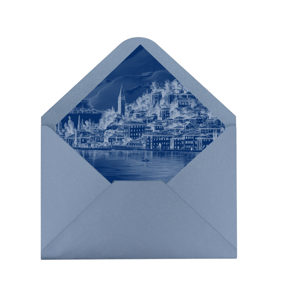 Blue & White Lake Como Envelope Liner