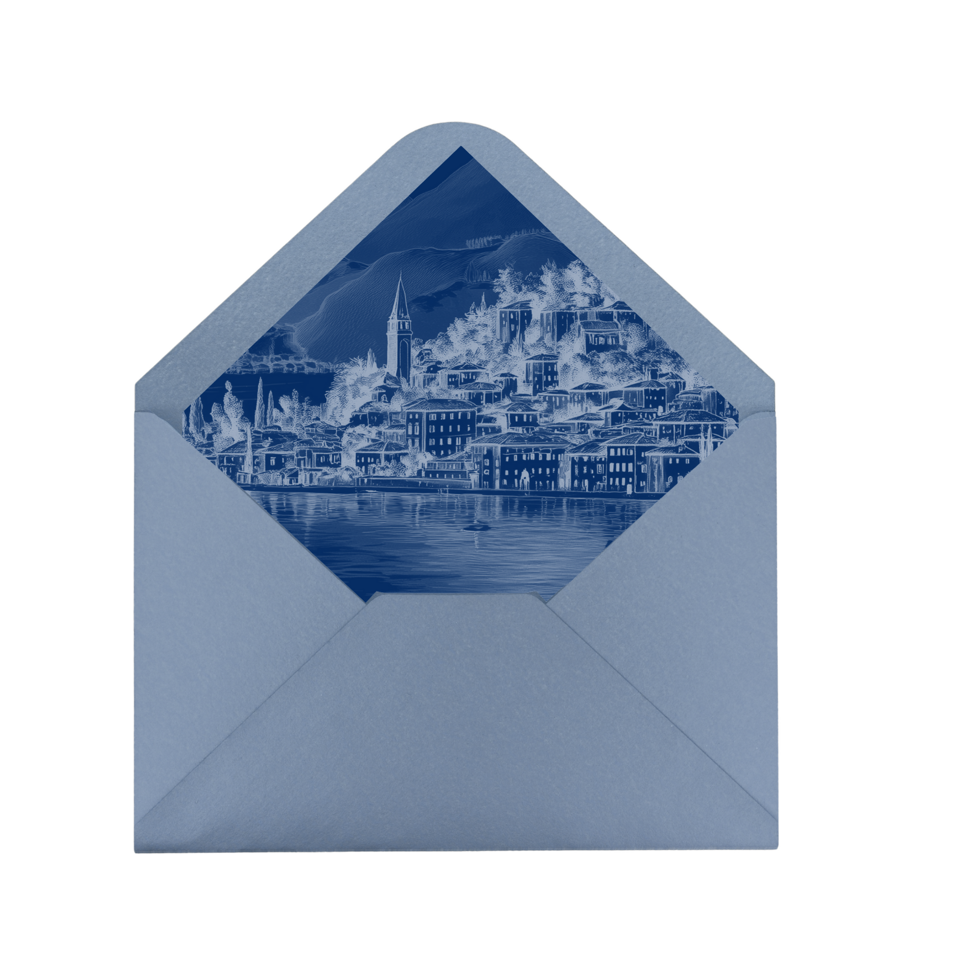 Blue & White Lake Como Envelope Liner