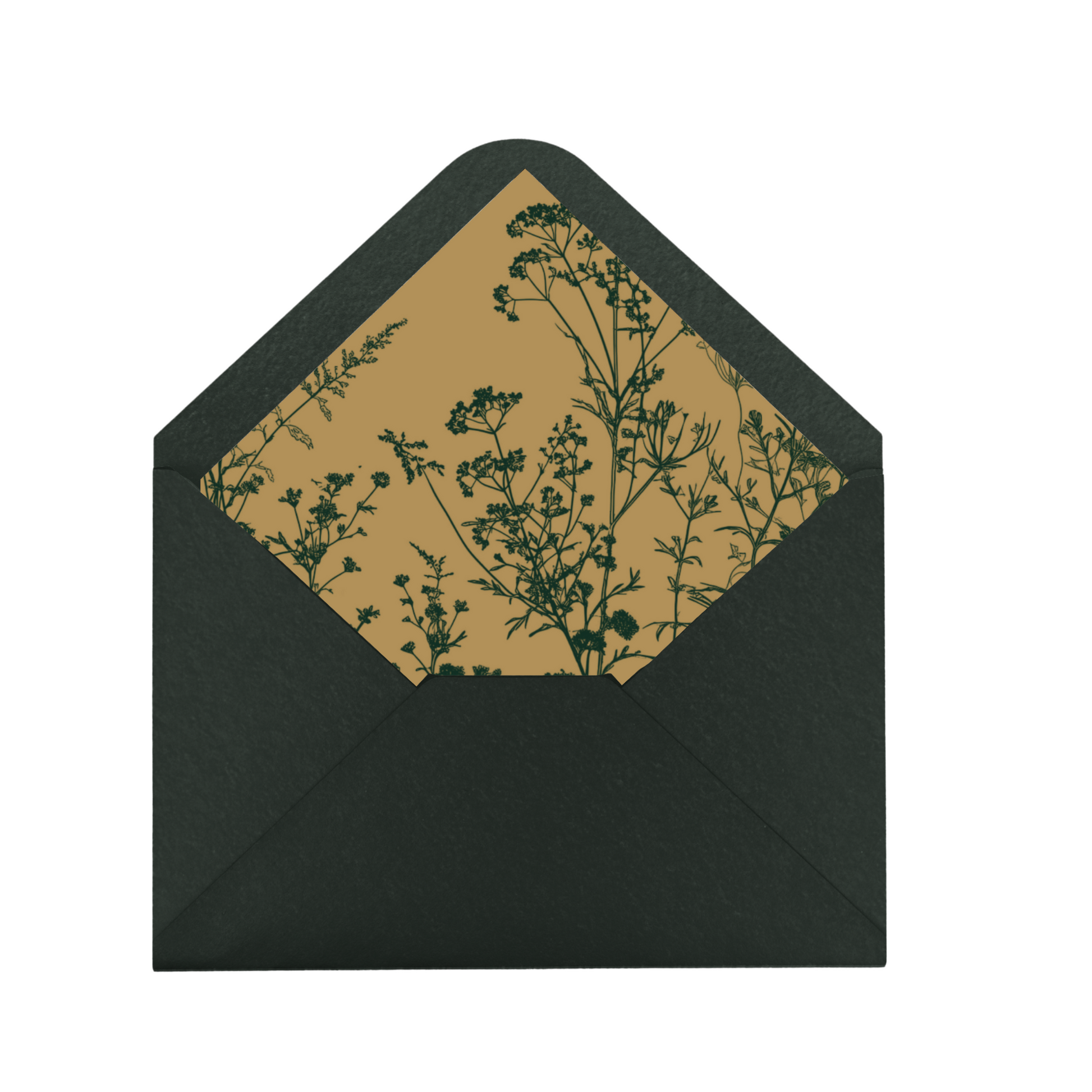 Emerald Green & Floral Envelope Liner