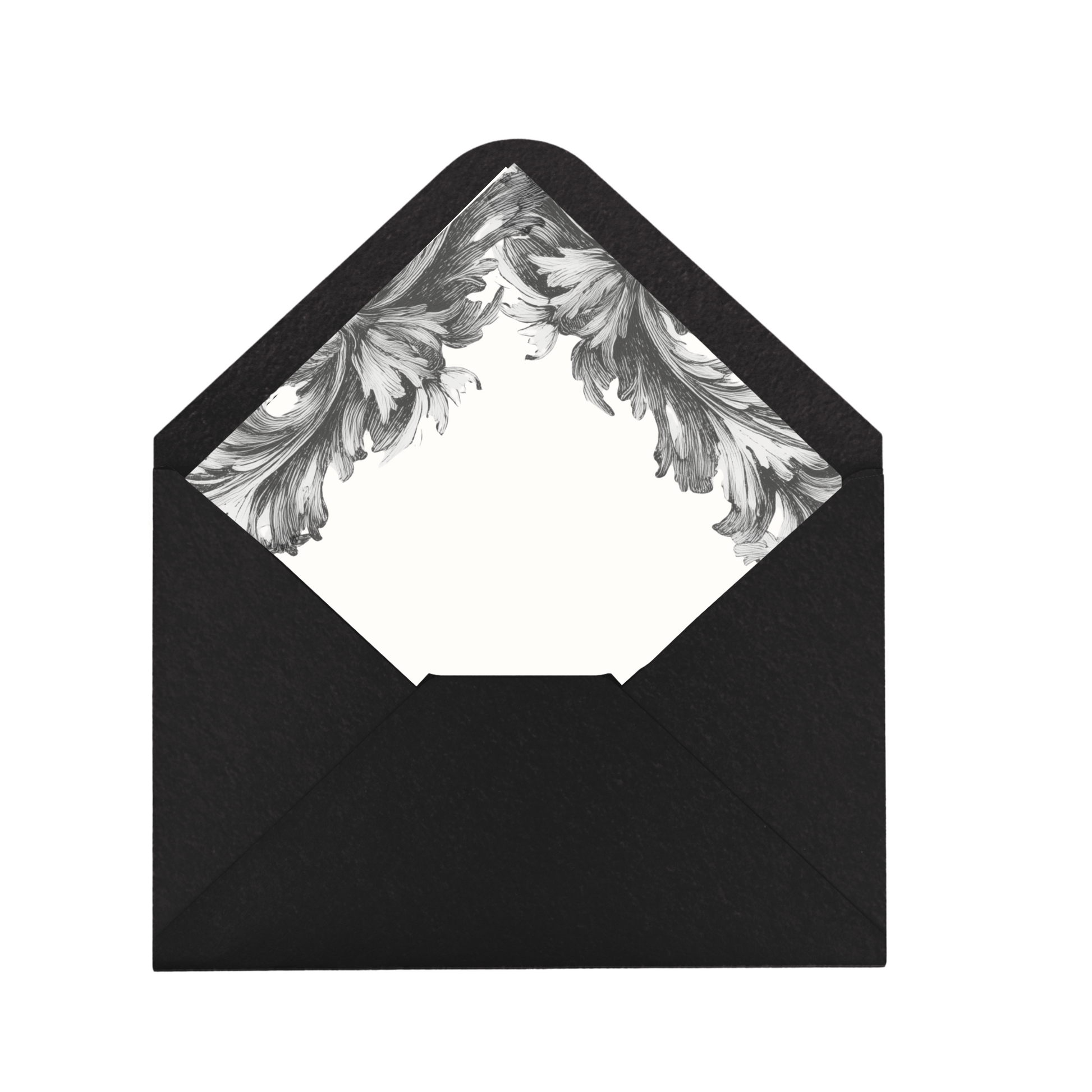 Simple Cream & Black Monogram Envelope Liner
