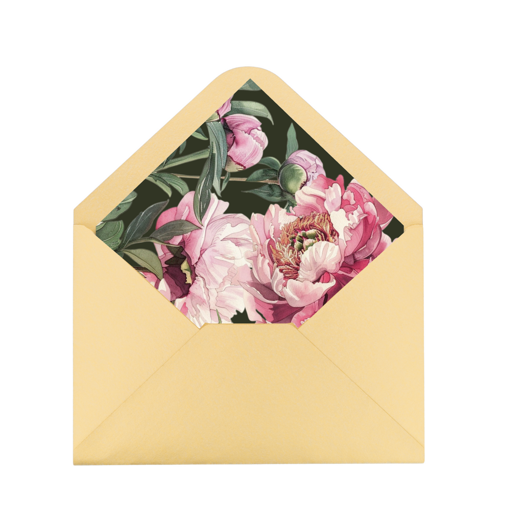 Pink Peony Envelope Liner