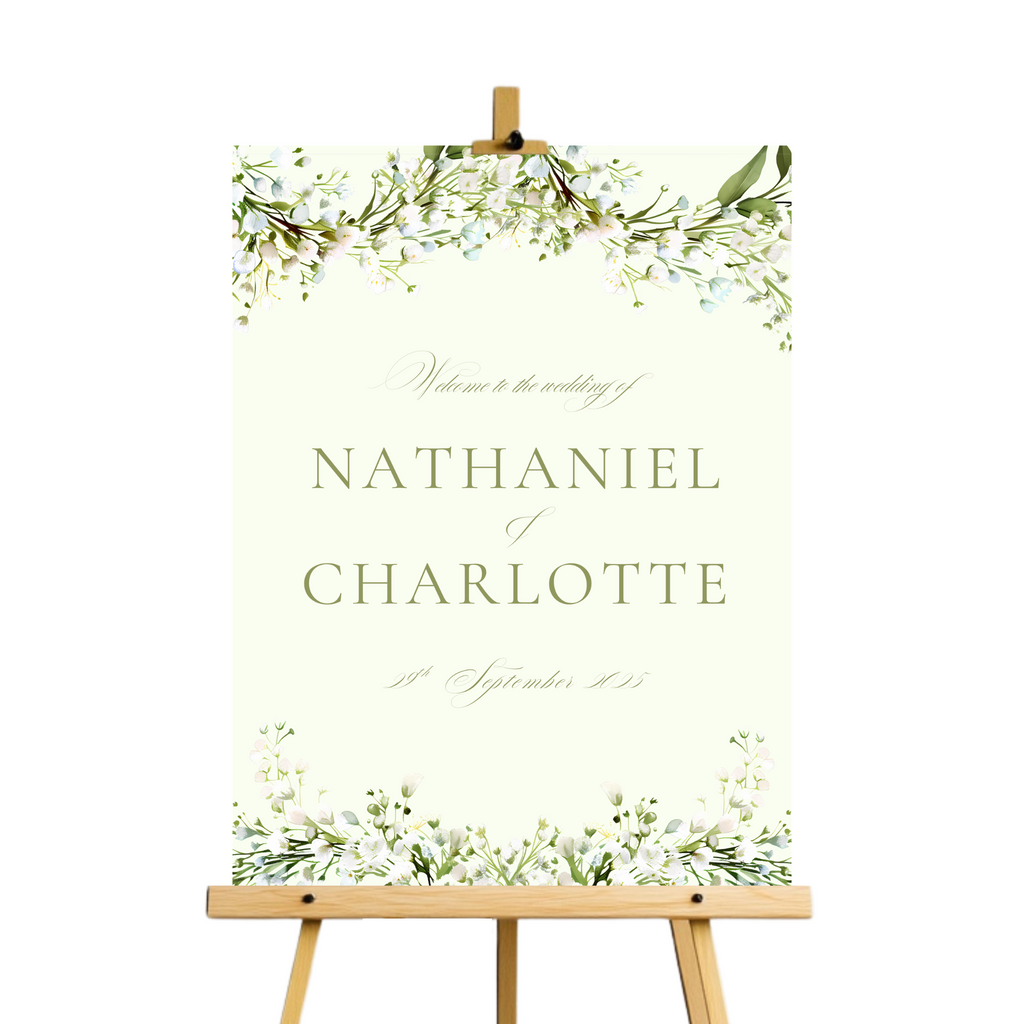 Baby's Breath Gypsophila Welcome Sign