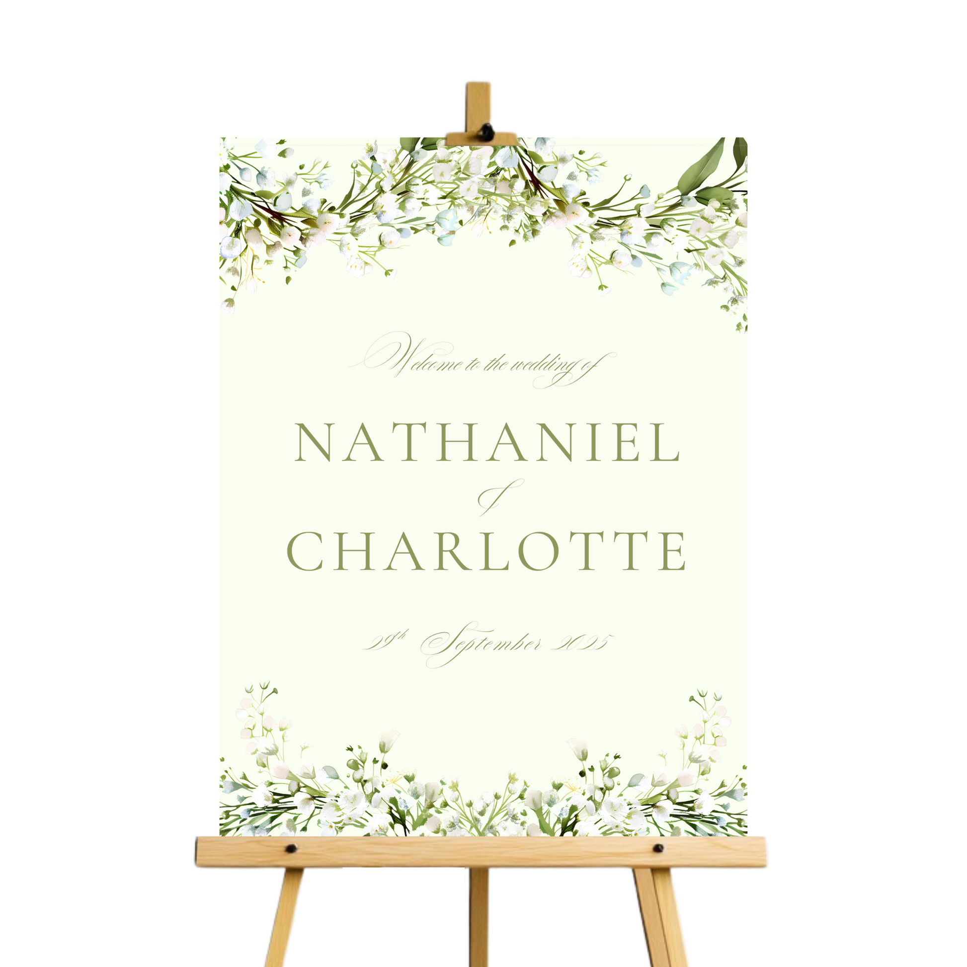 Baby's Breath Gypsophila Welcome Sign