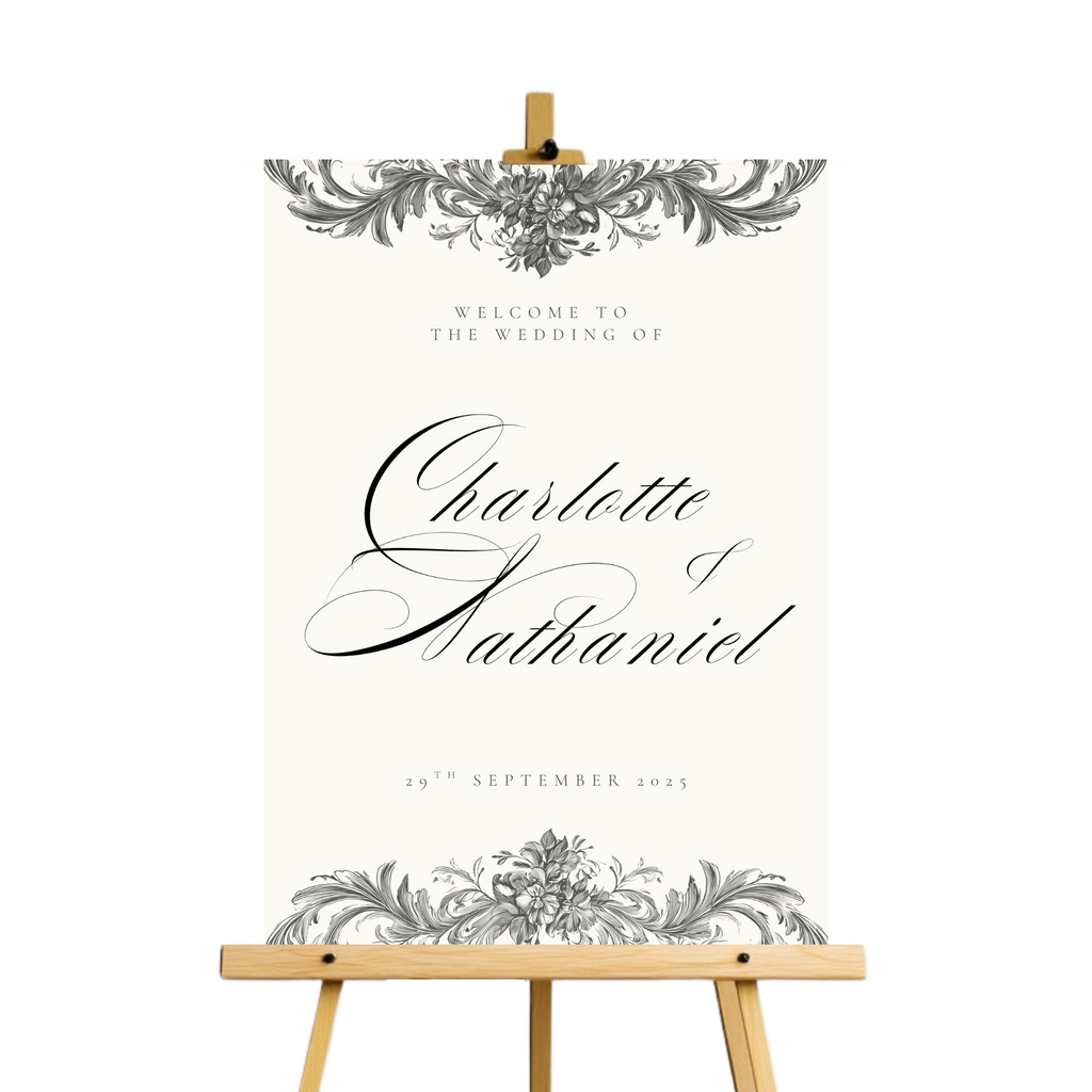 Vintage Monochrome Frame Welcome Sign