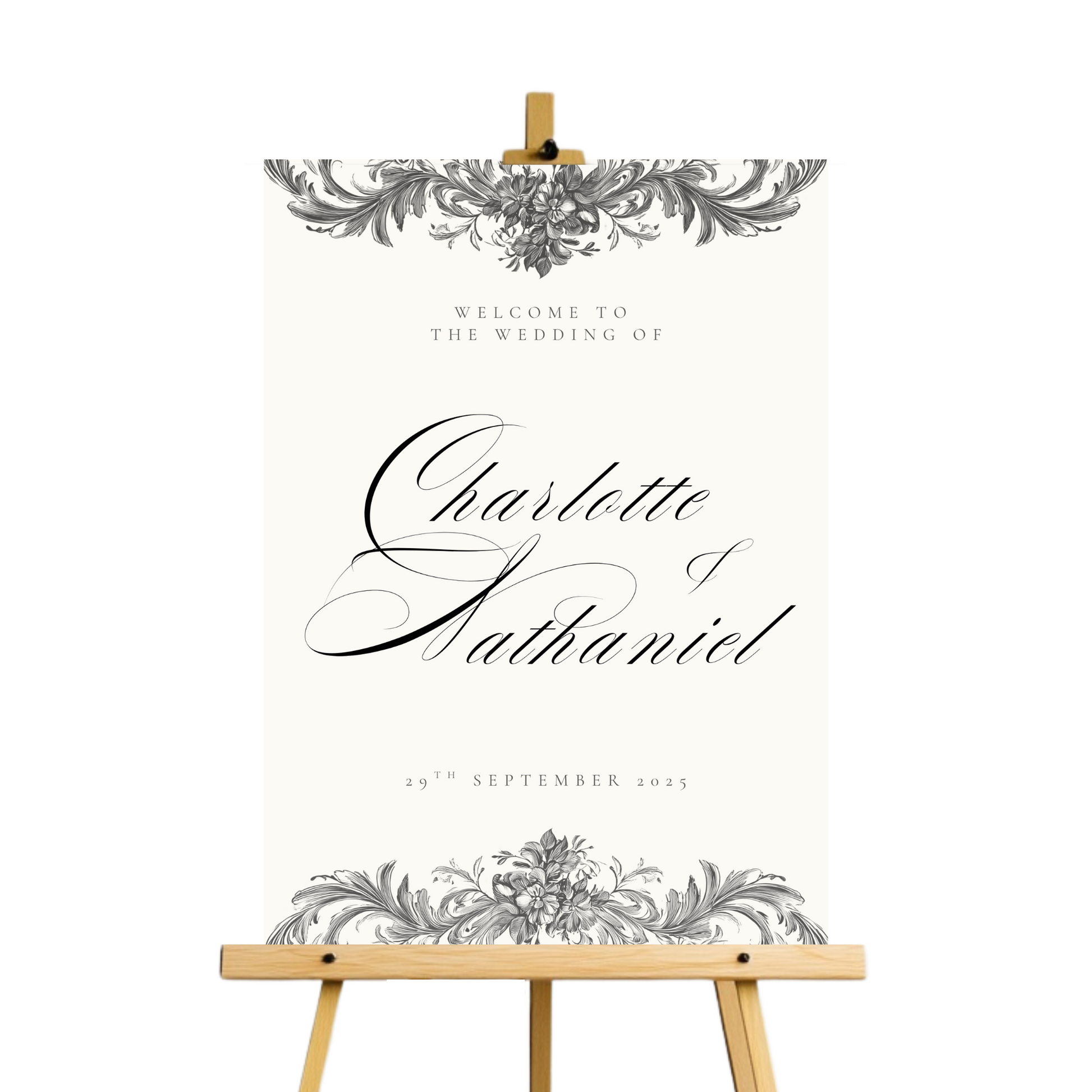 Vintage Monochrome Frame Welcome Sign