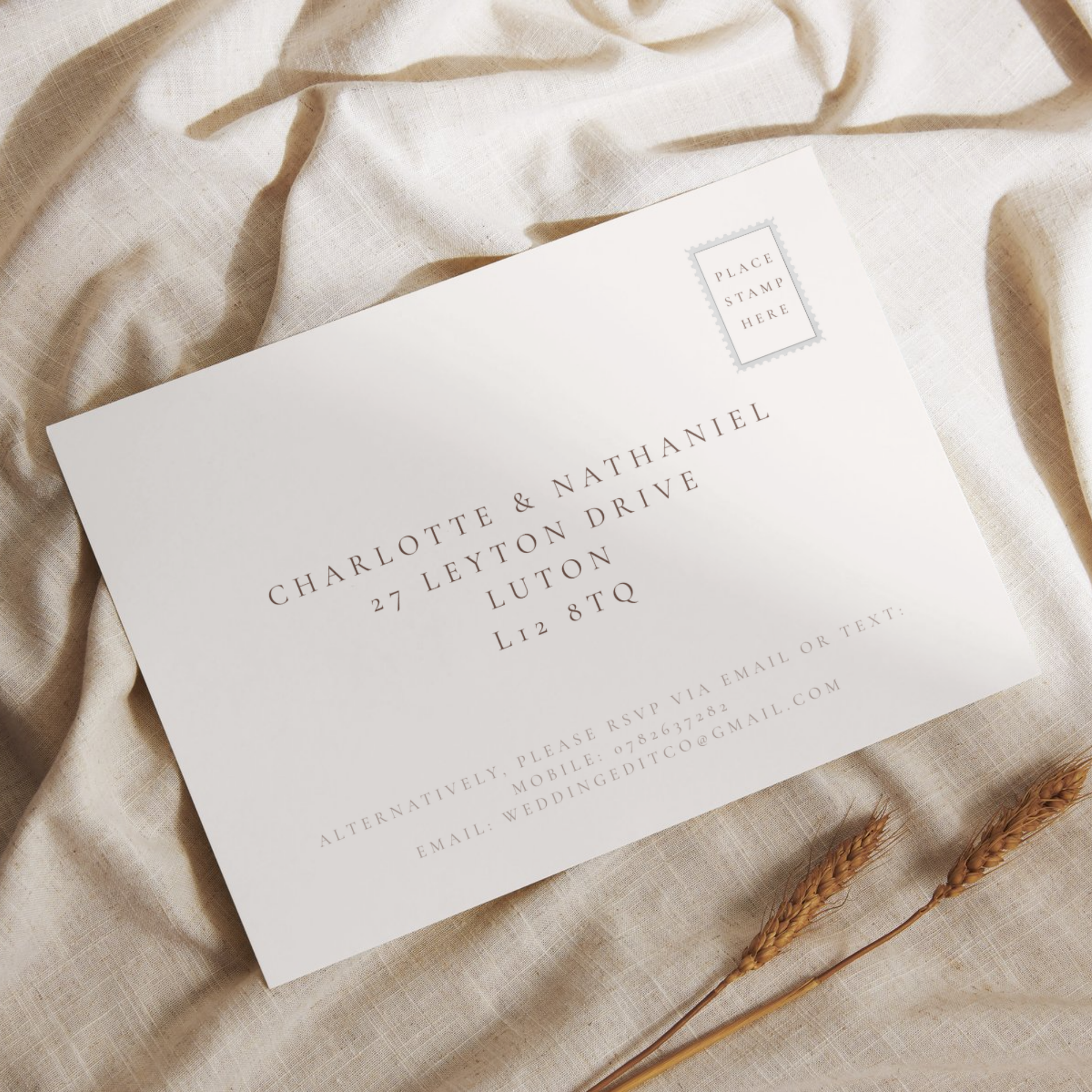 Dried Autumn Flower Arch Invite & RSVP
