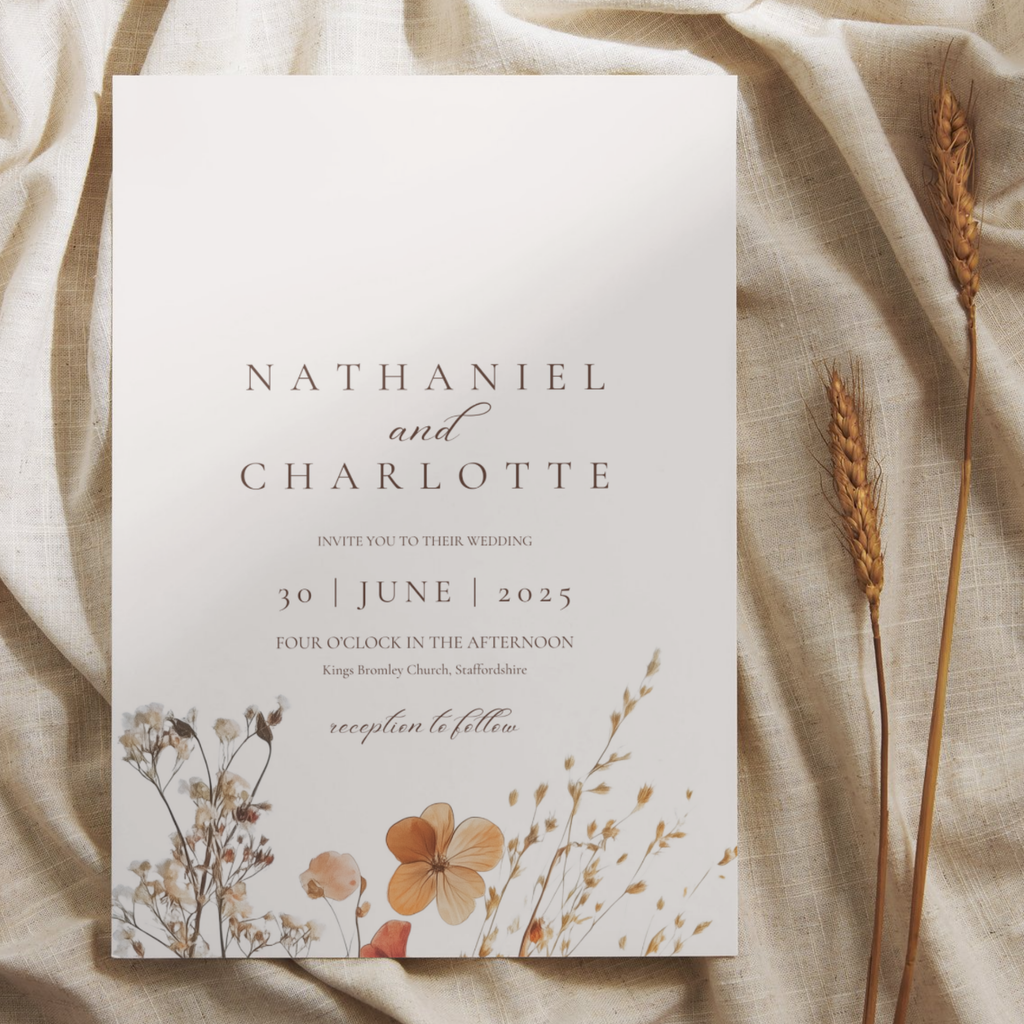 Simple Dried Flowers Invite & RSVP