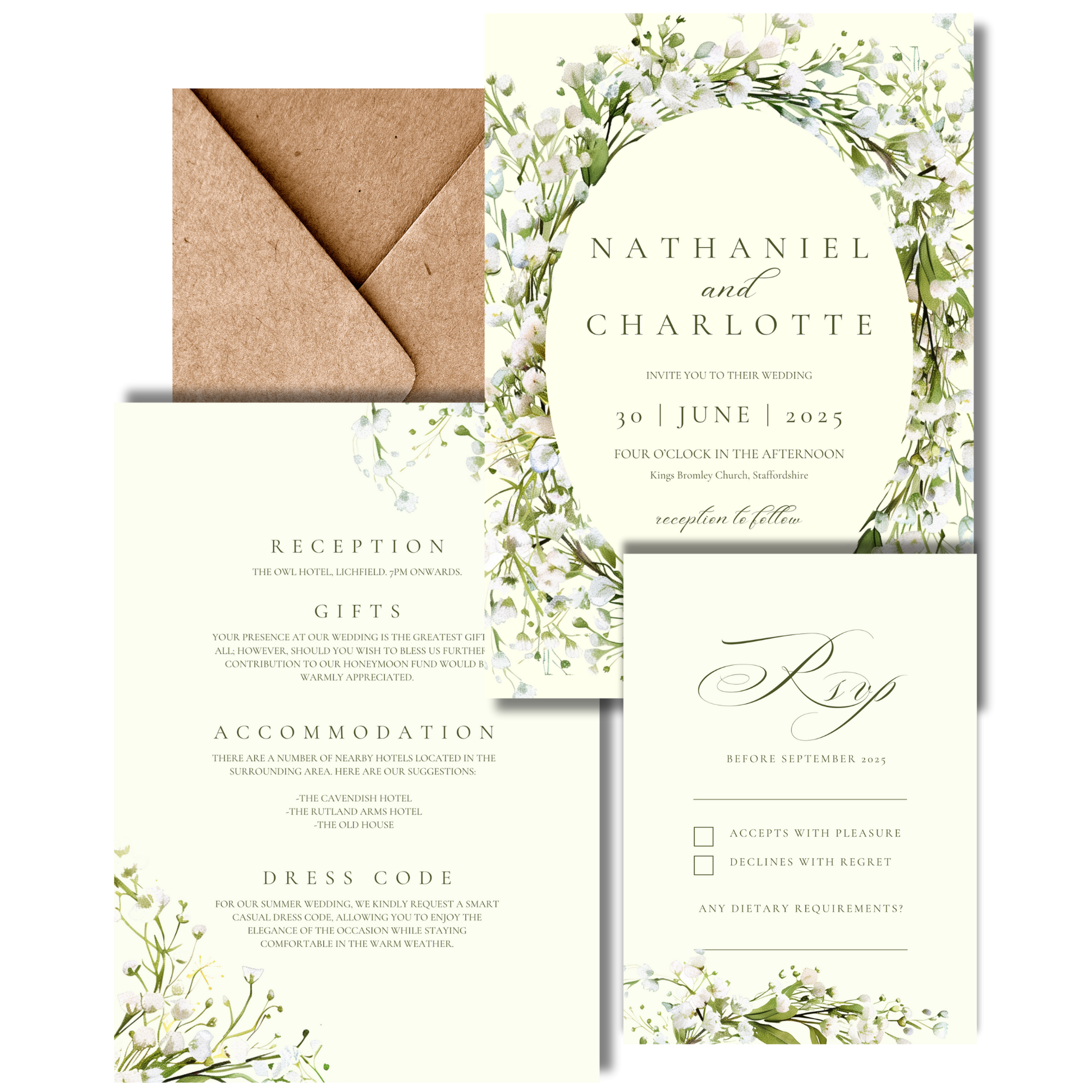 Baby's Breath Gypsophila Invite & RSVP