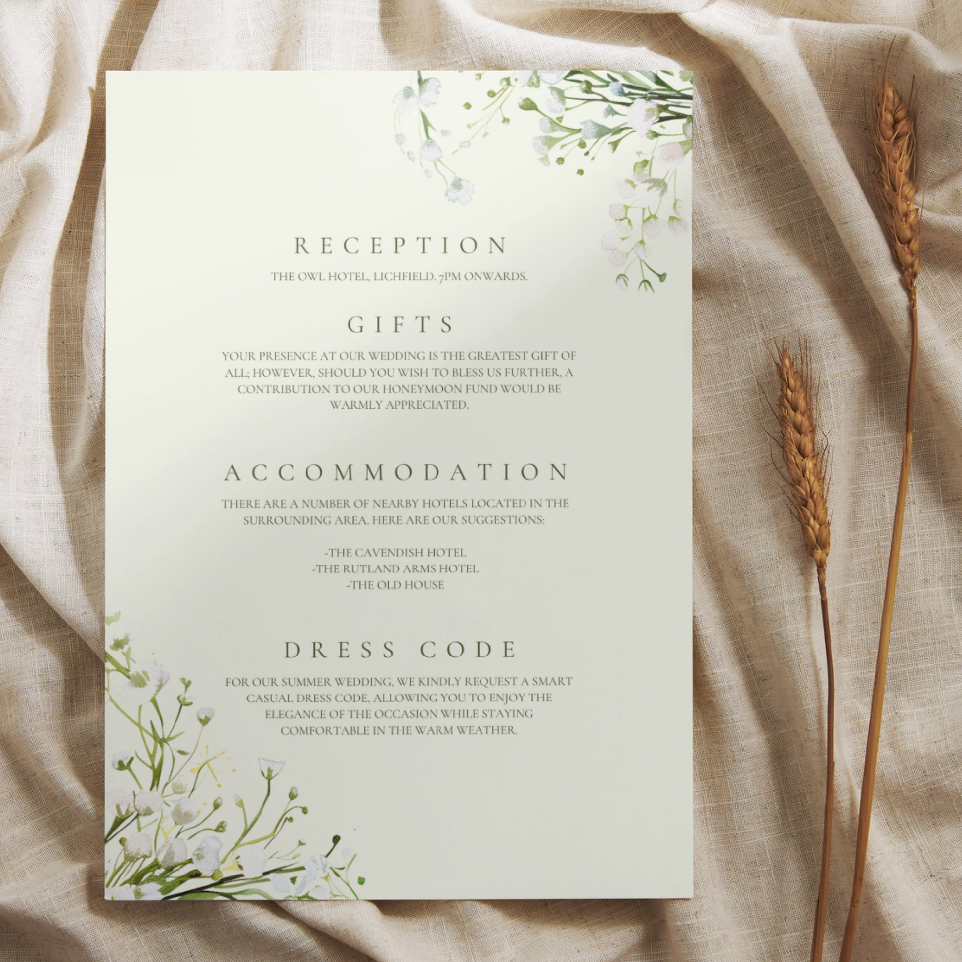Baby's Breath Gypsophila Invite & RSVP
