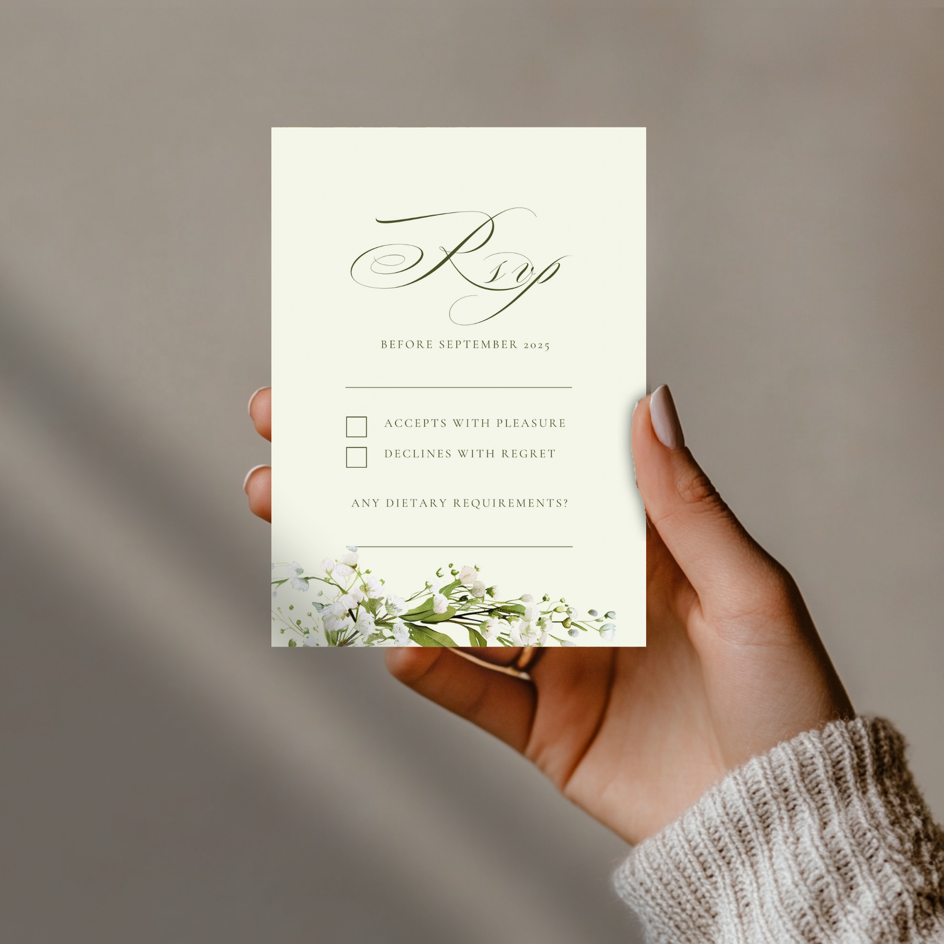 Baby's Breath Gypsophila Invite & RSVP