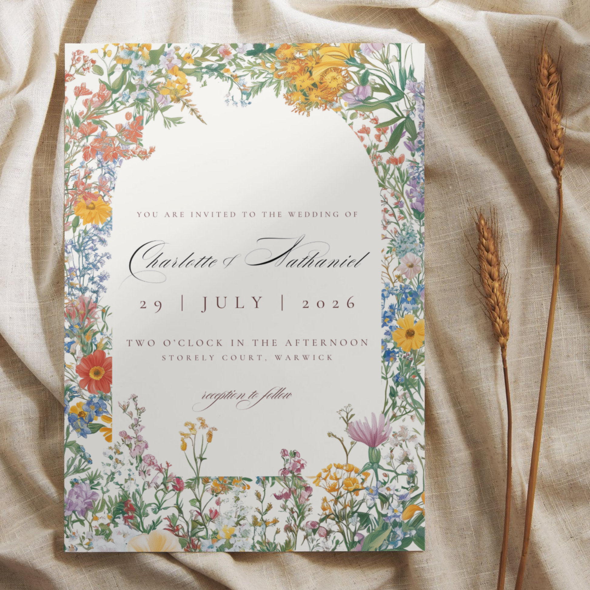 Pastel Floral Arch Invite & RSVP