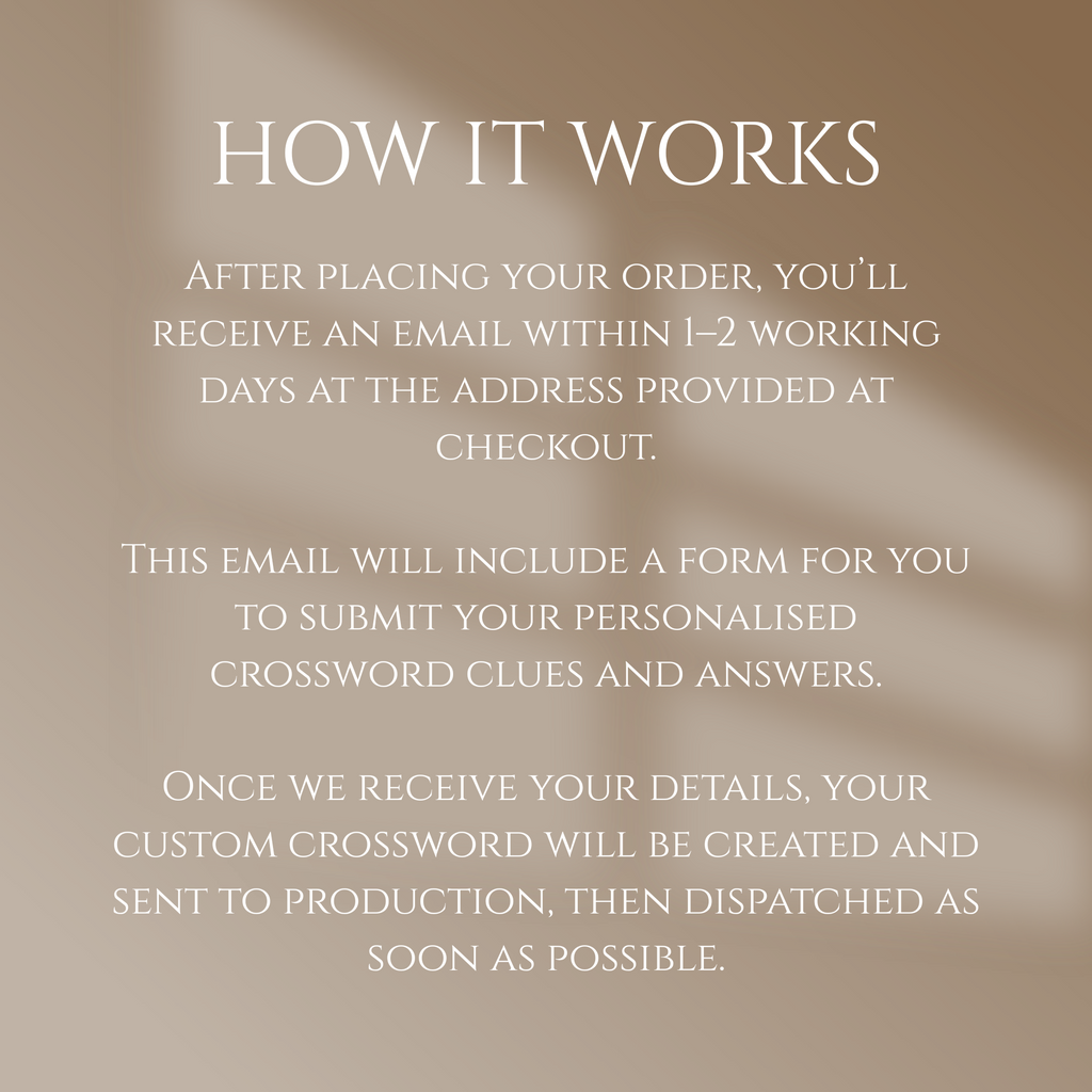Personalised Wedding Crossword