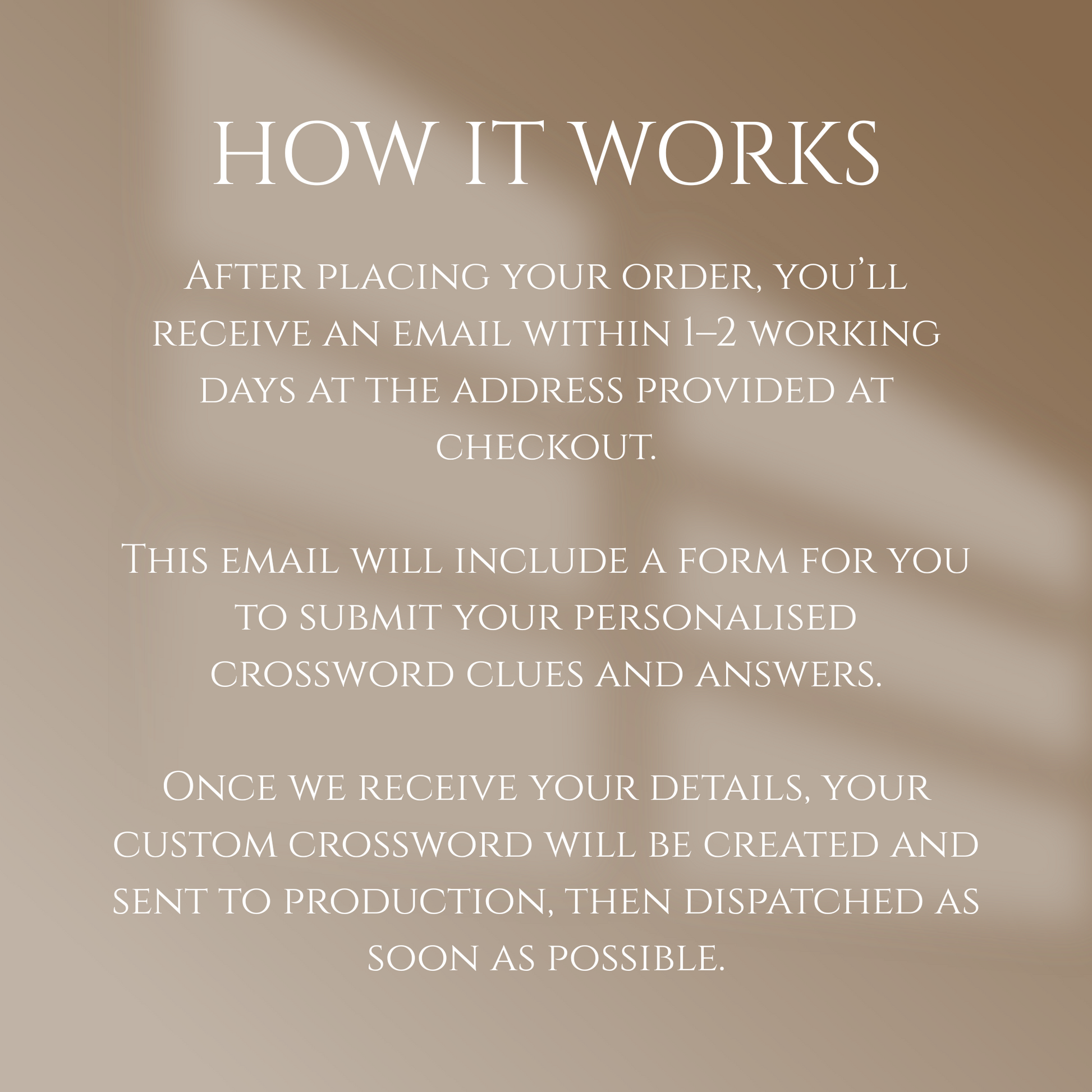 Personalised Wedding Crossword