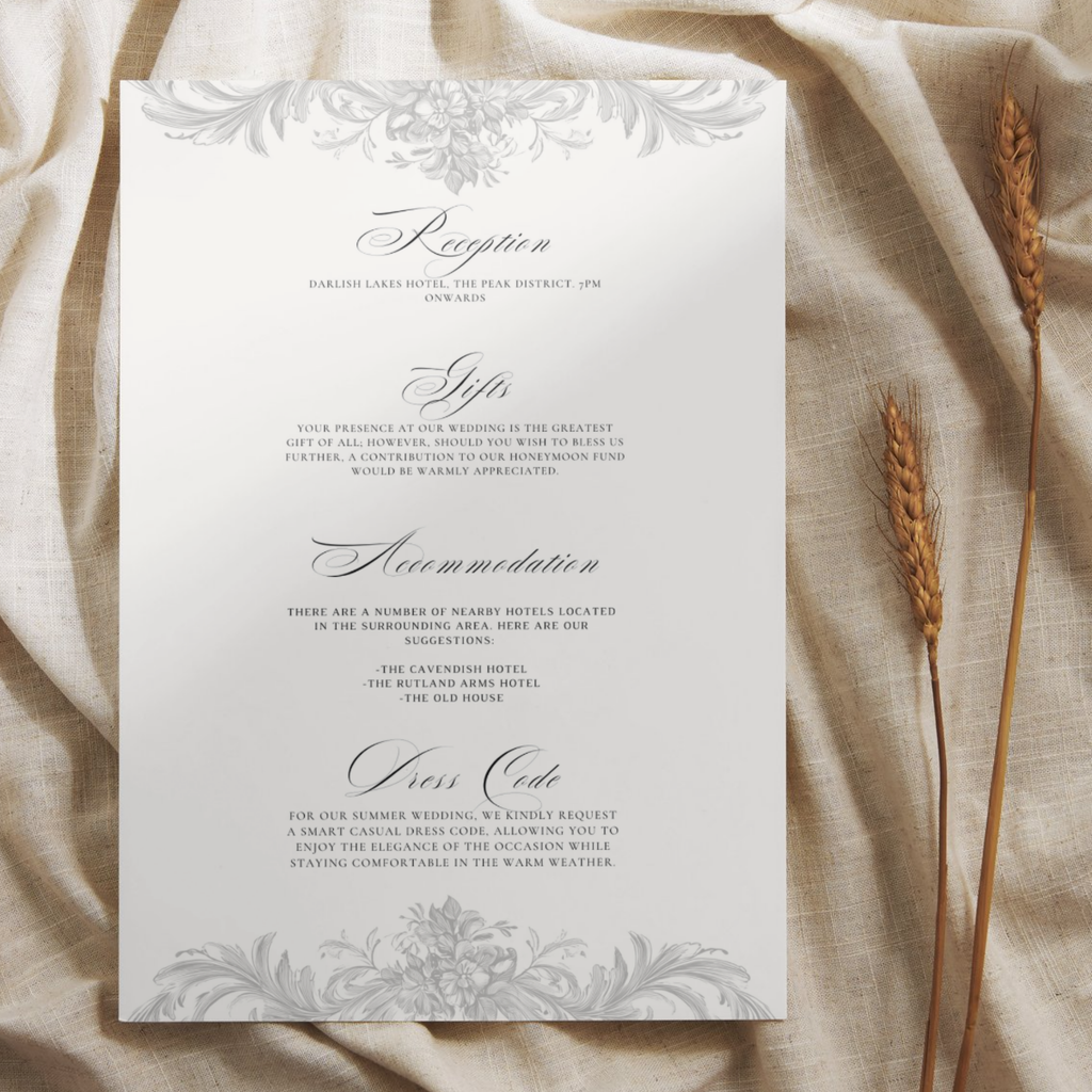 Simple Cream & Black Monogram Invite & RSVP