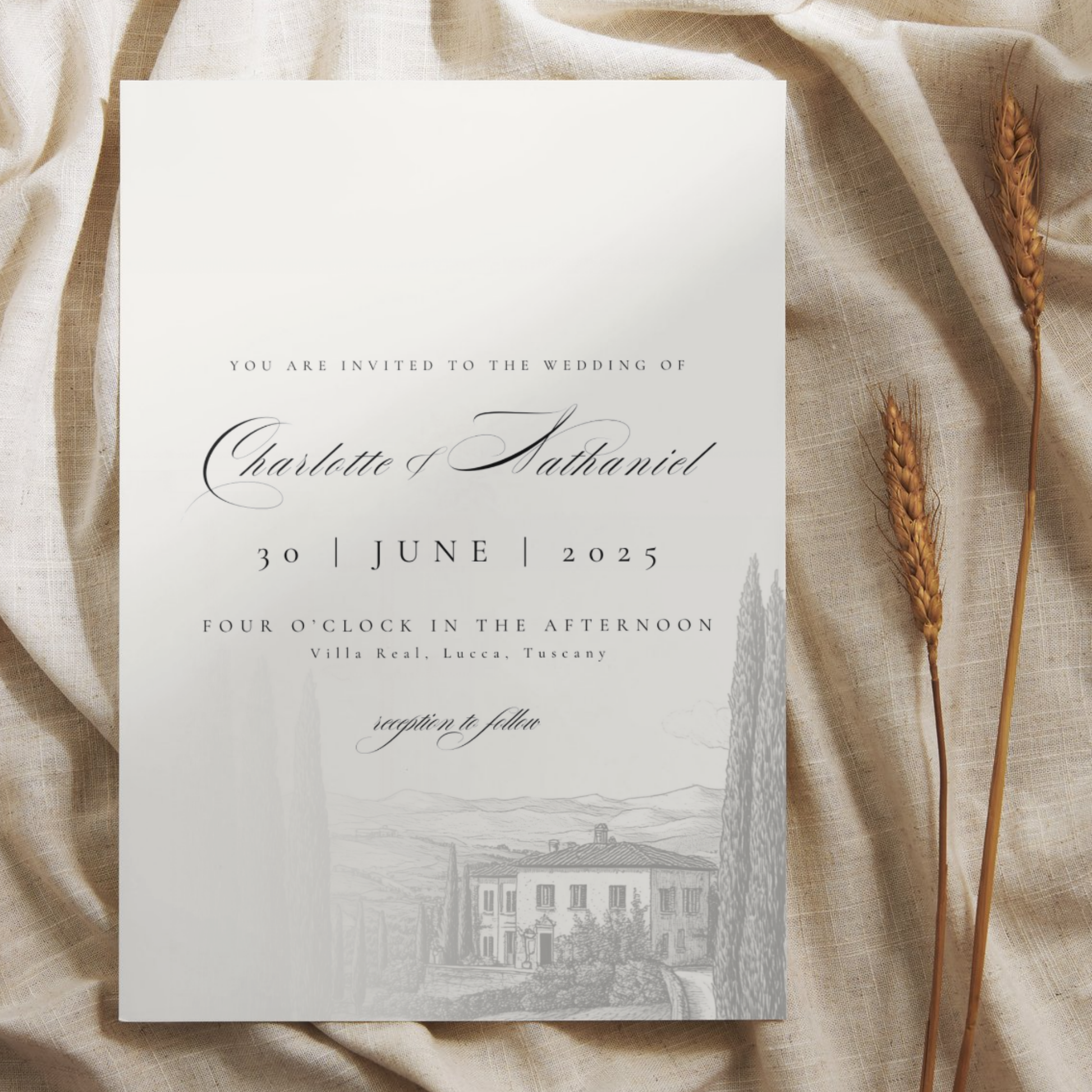 Monochrome Tuscany Invite & RSVP