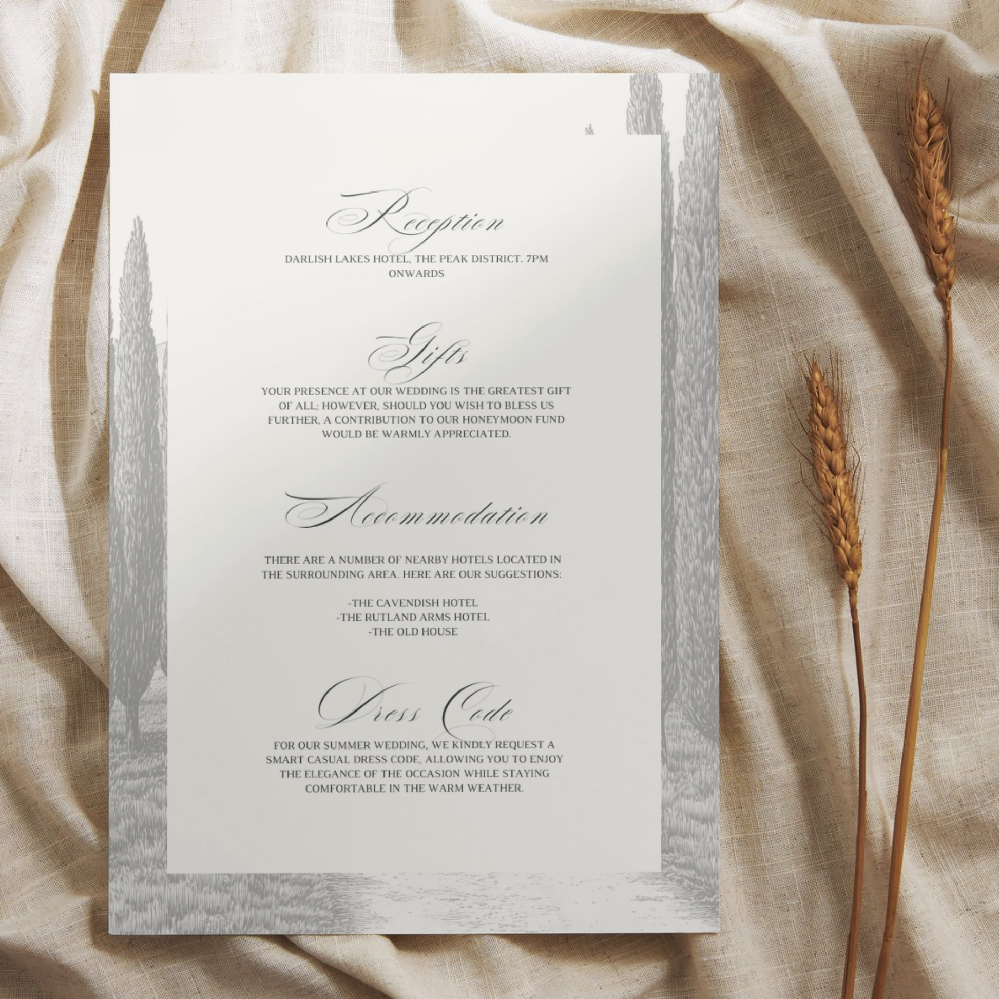 Monochrome Tuscany Invite & RSVP