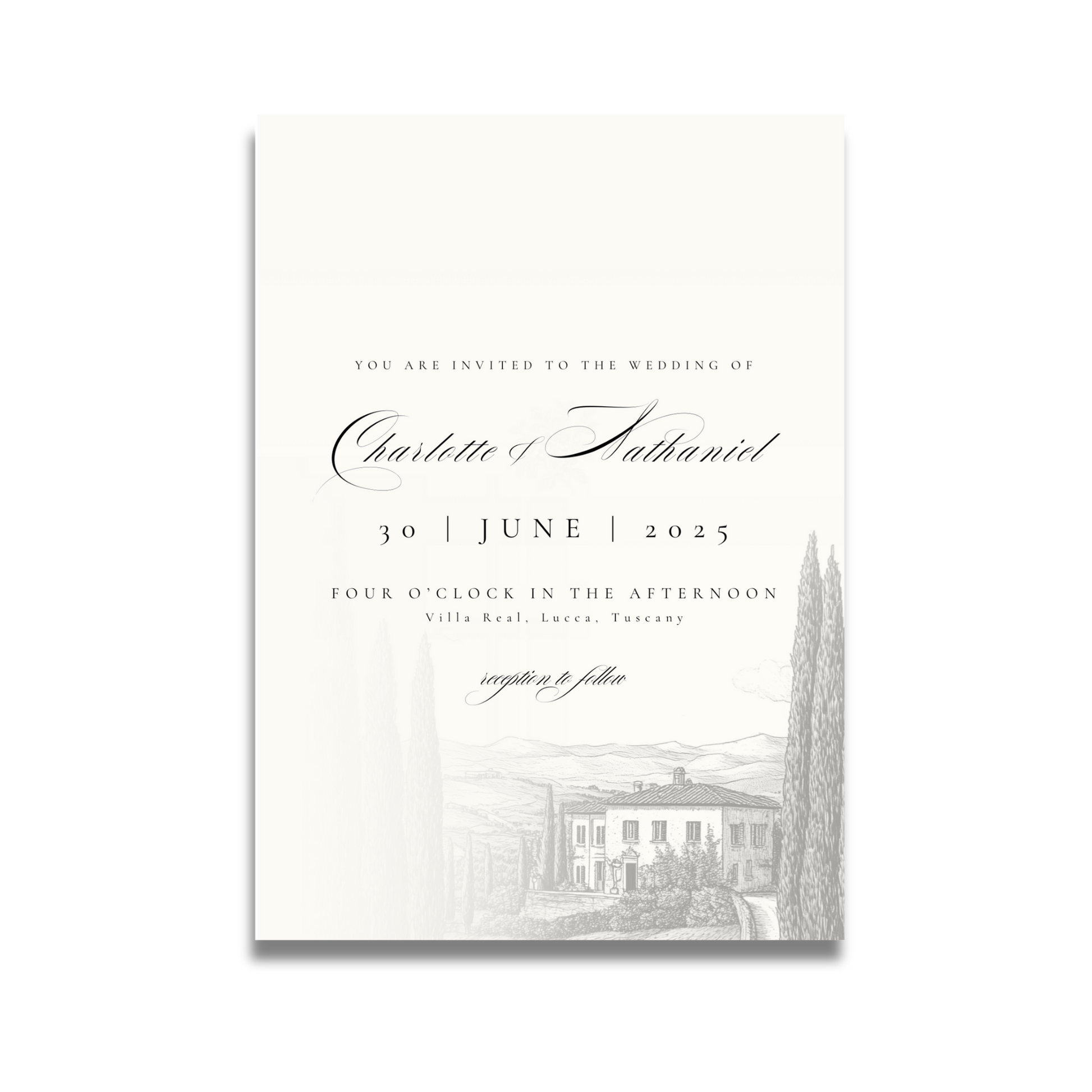 Monochrome Tuscany Invite & RSVP