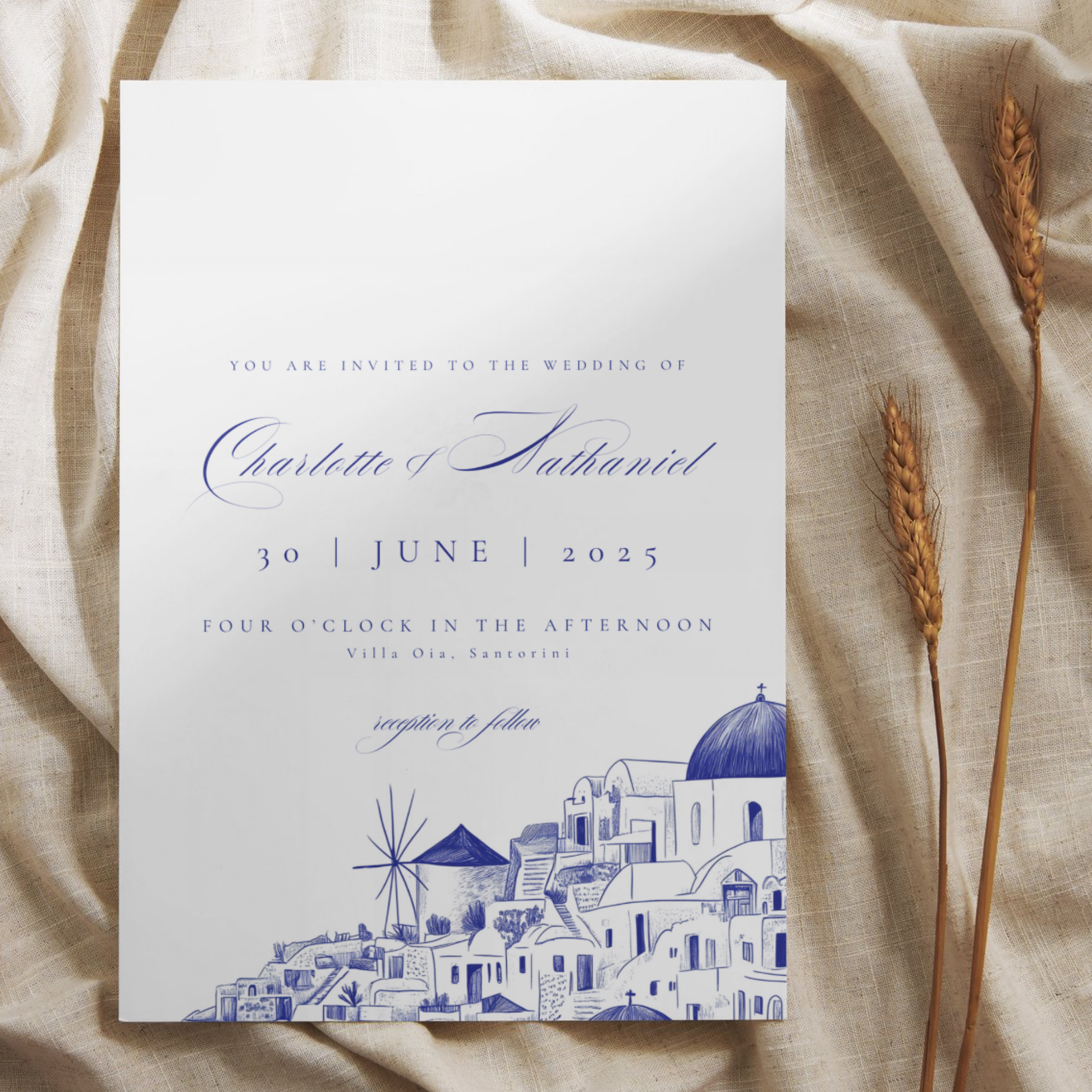 Santorini Sketch Invite & RSVP
